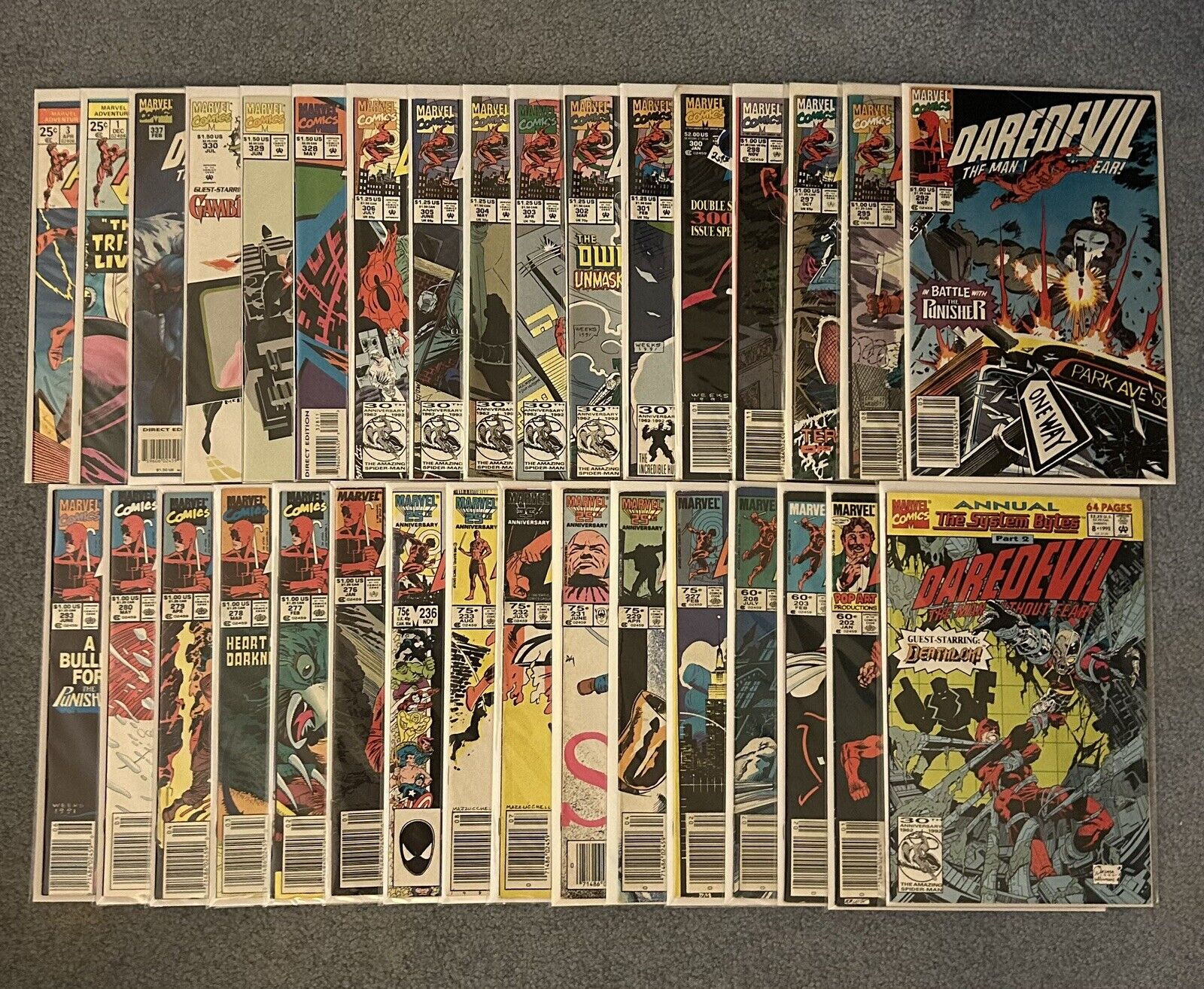 Daredevil Comic Book Lot 33 Issues Total. Featuring Characters Punisher & X-Men