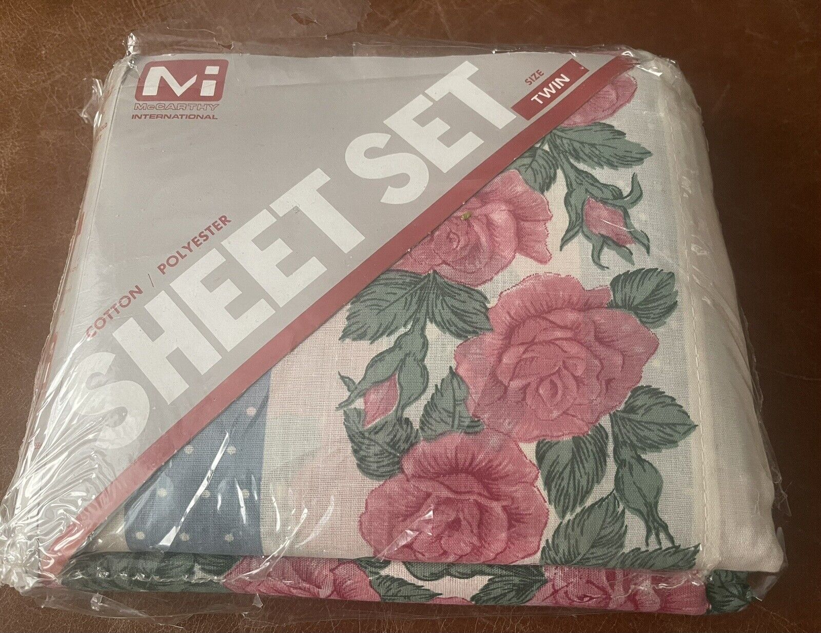 NOS Vintage McCarthy International Sheet Set TWIN Size Roses Flower Floral NEW