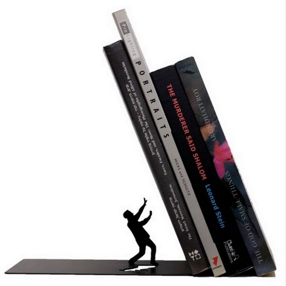 Falling Bookend The End Fred & Friends Artori Design Metal Book End Novelty Gift