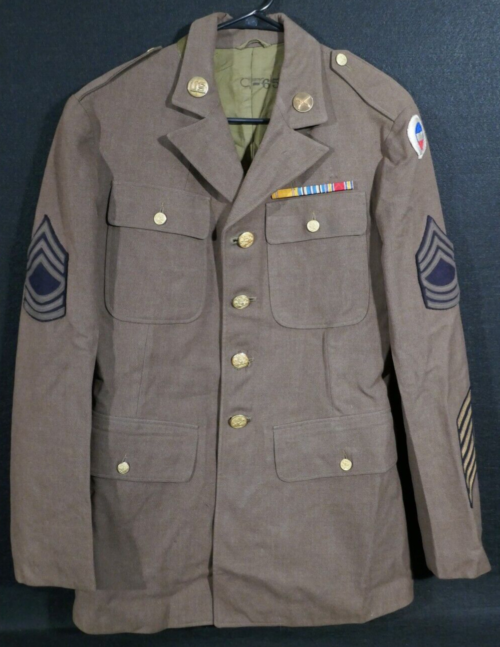 WWII US Army GHQ Res Military Police MSGT Class A Uniform Coat 1937 Long Service