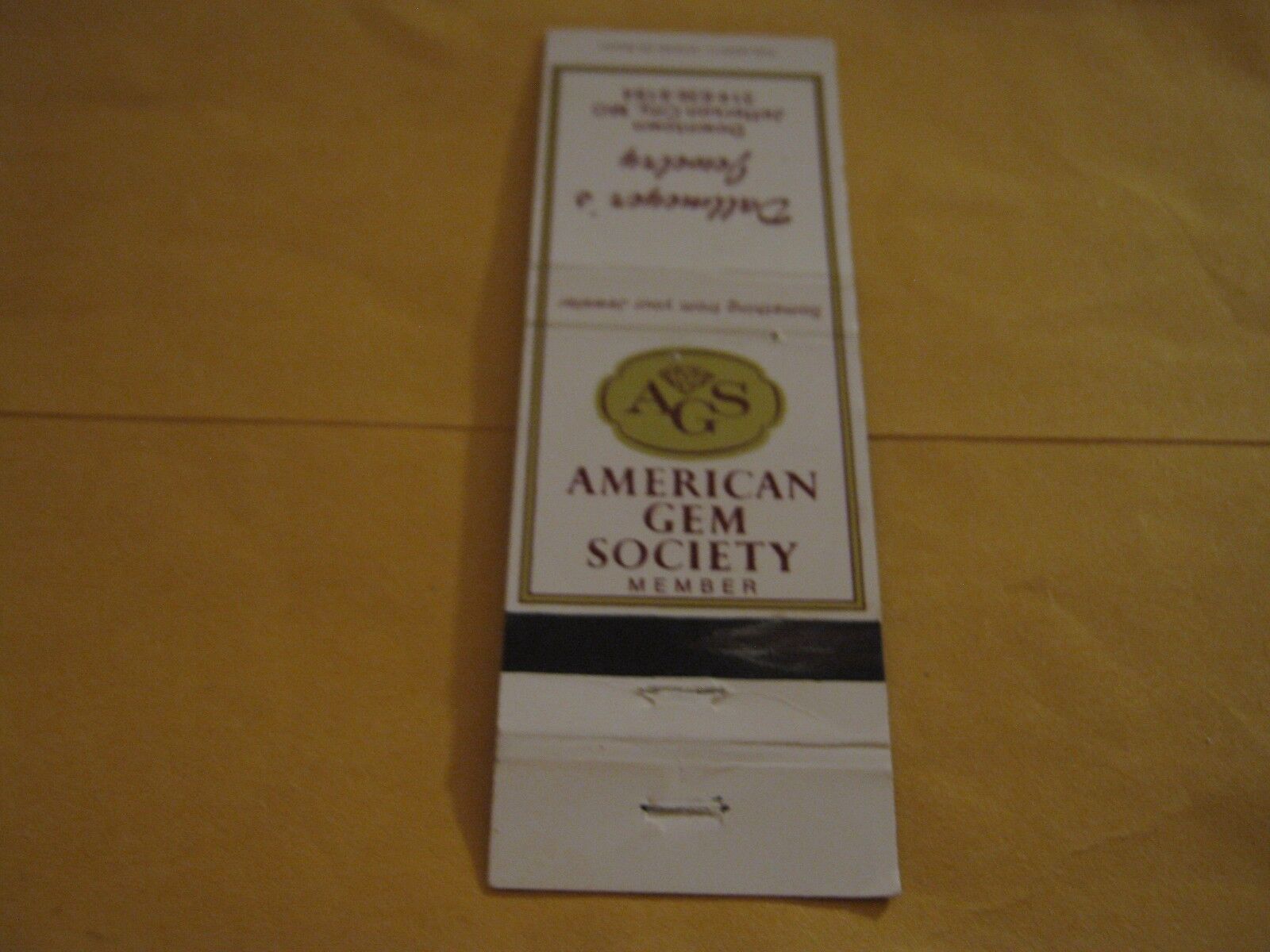 Vintage American Gem Society Dallmeyer\'s Jewelry Jefferson City MO Matchbook