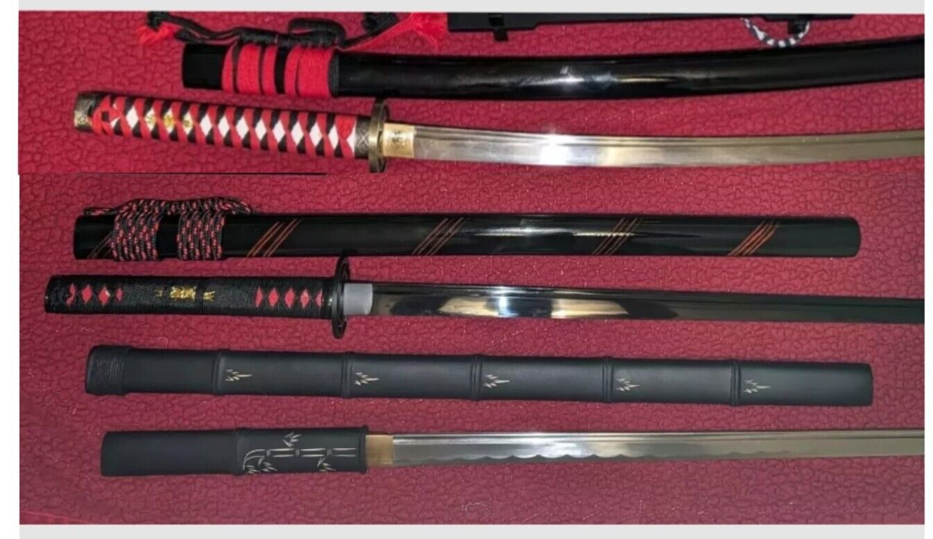 Katana, Ninjatō & Shikomizue Sword 1045 Carbon Steel Full Tang Genuine Ray Skin