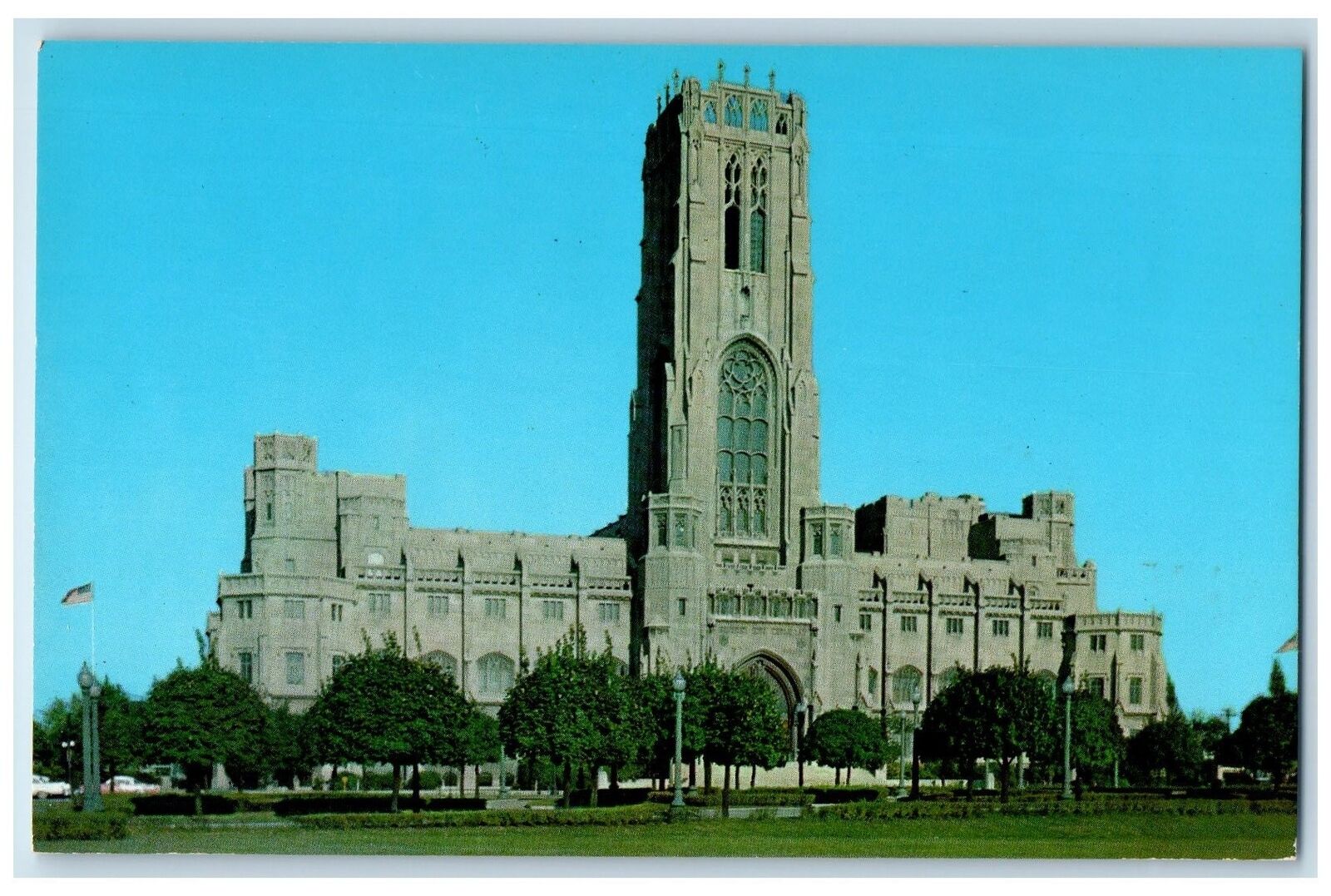 Scottish Rite Cathedral Panoramic View Indianapolis Indiana IN Vintage Postcard