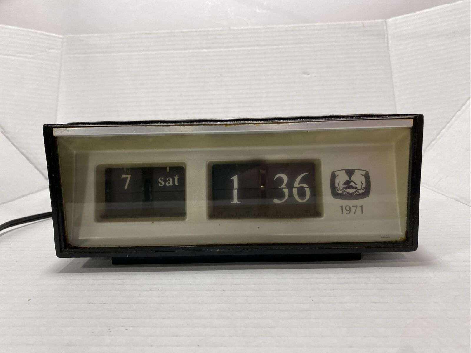 Vintage Seth Thomas Speed Read Day-Date Flip Clock Model 818S Mid Century Modern