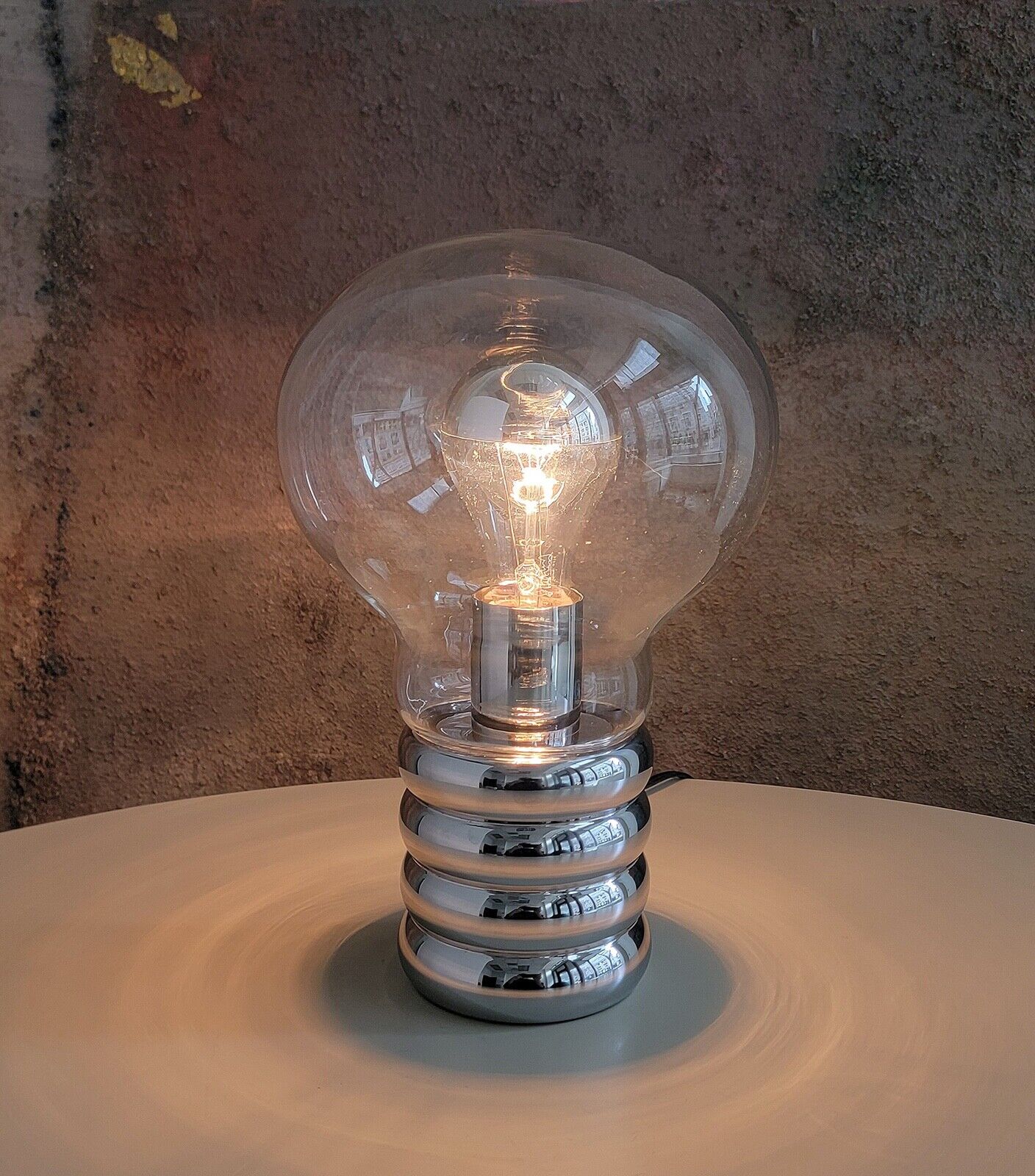 Vintage INGO MAUER Light Bulb Lamp-Chrome-Pop Art-DESIGN M