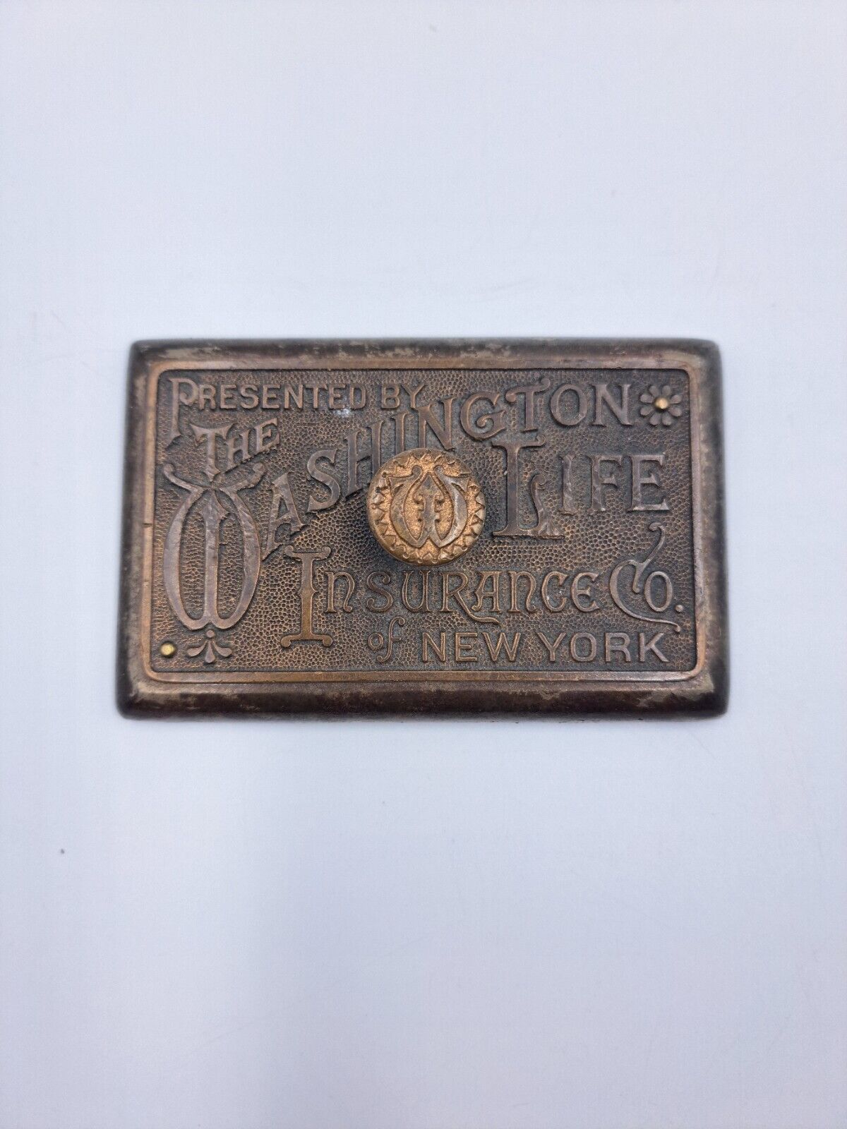 1860-1880s Cast Bronze Washington Life Insurance of New York. Paperweight 