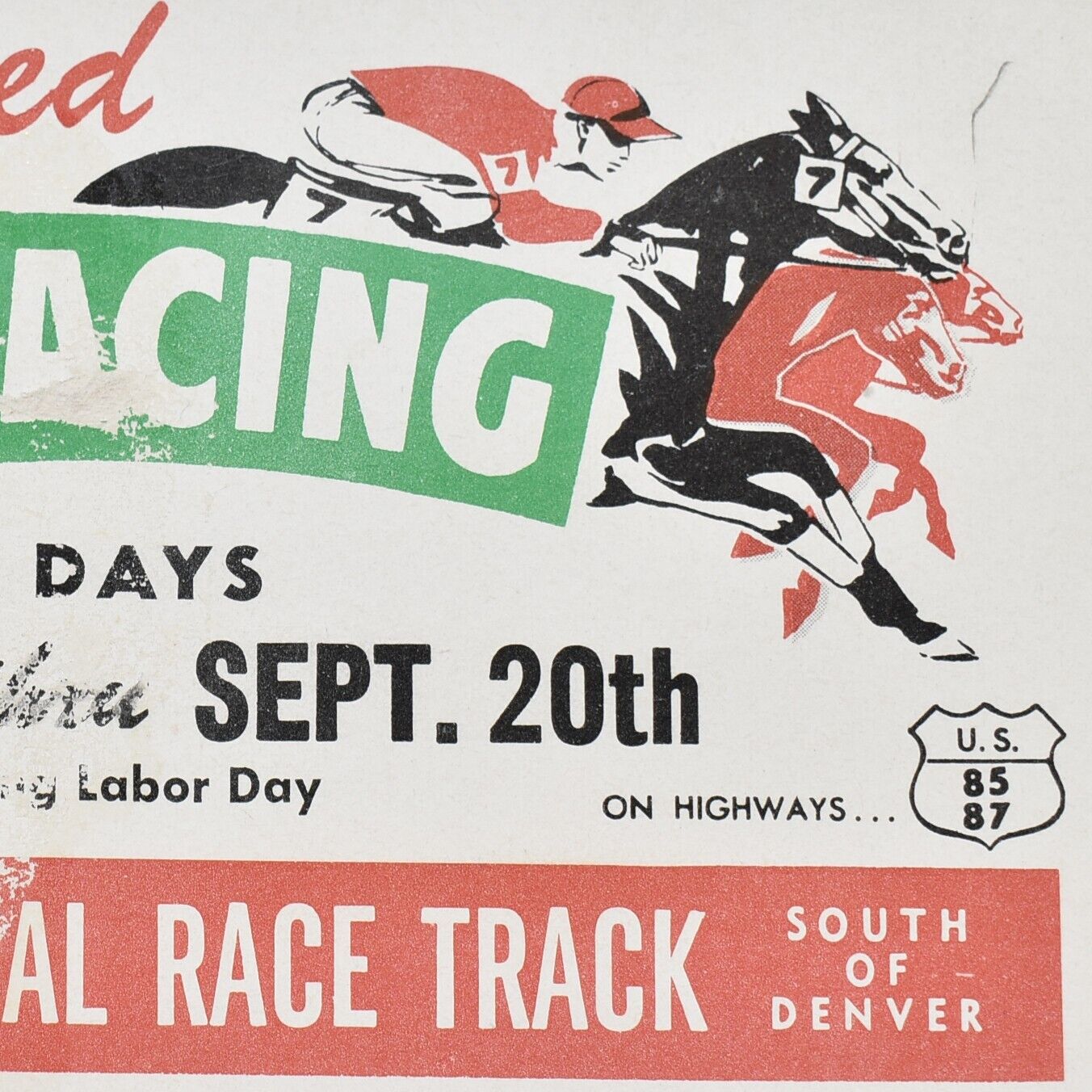 1950s Thoroughbred Horse Racing Centennial Race Track Littleton Colorado Blotter