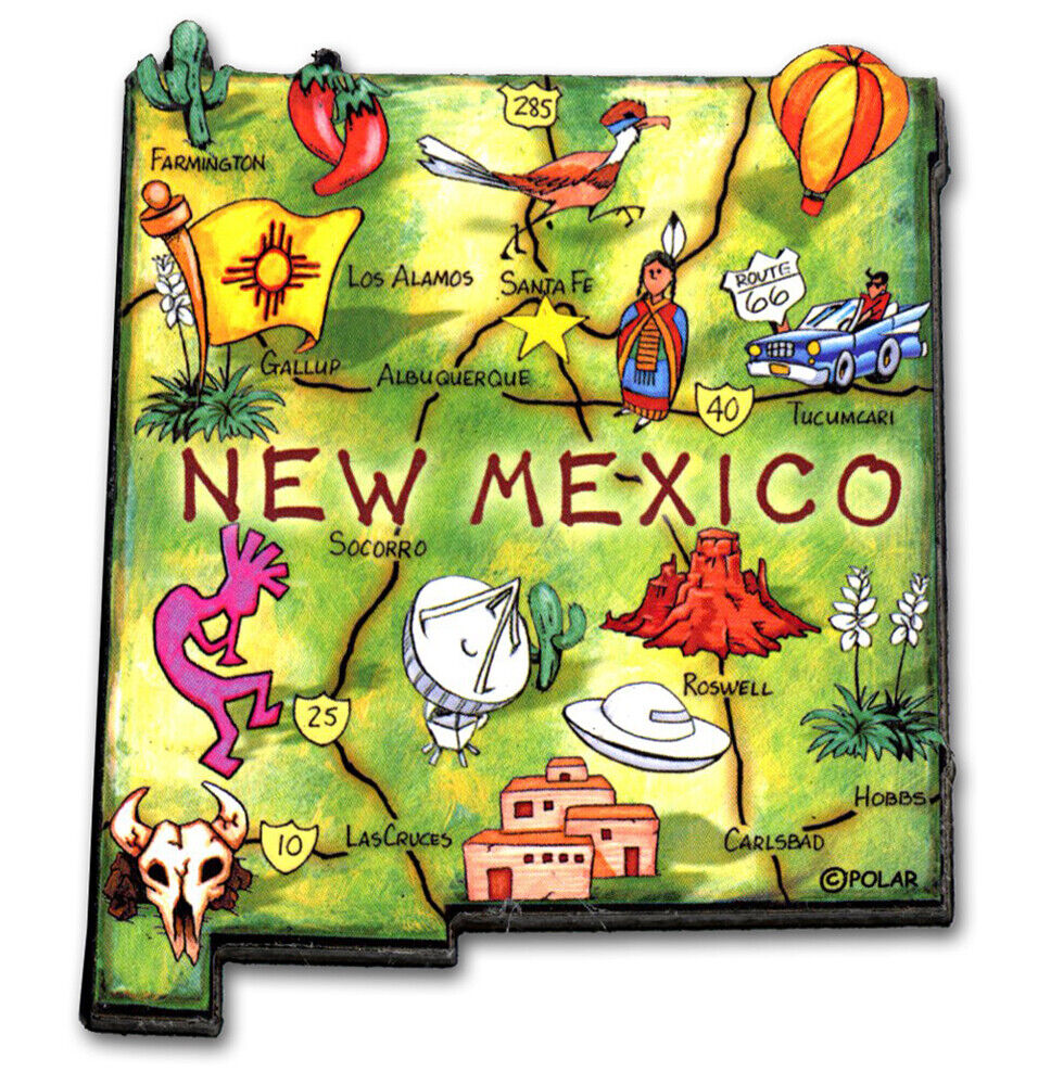 New Mexico Artwood State Magnet Souvenir by Classic Magnets