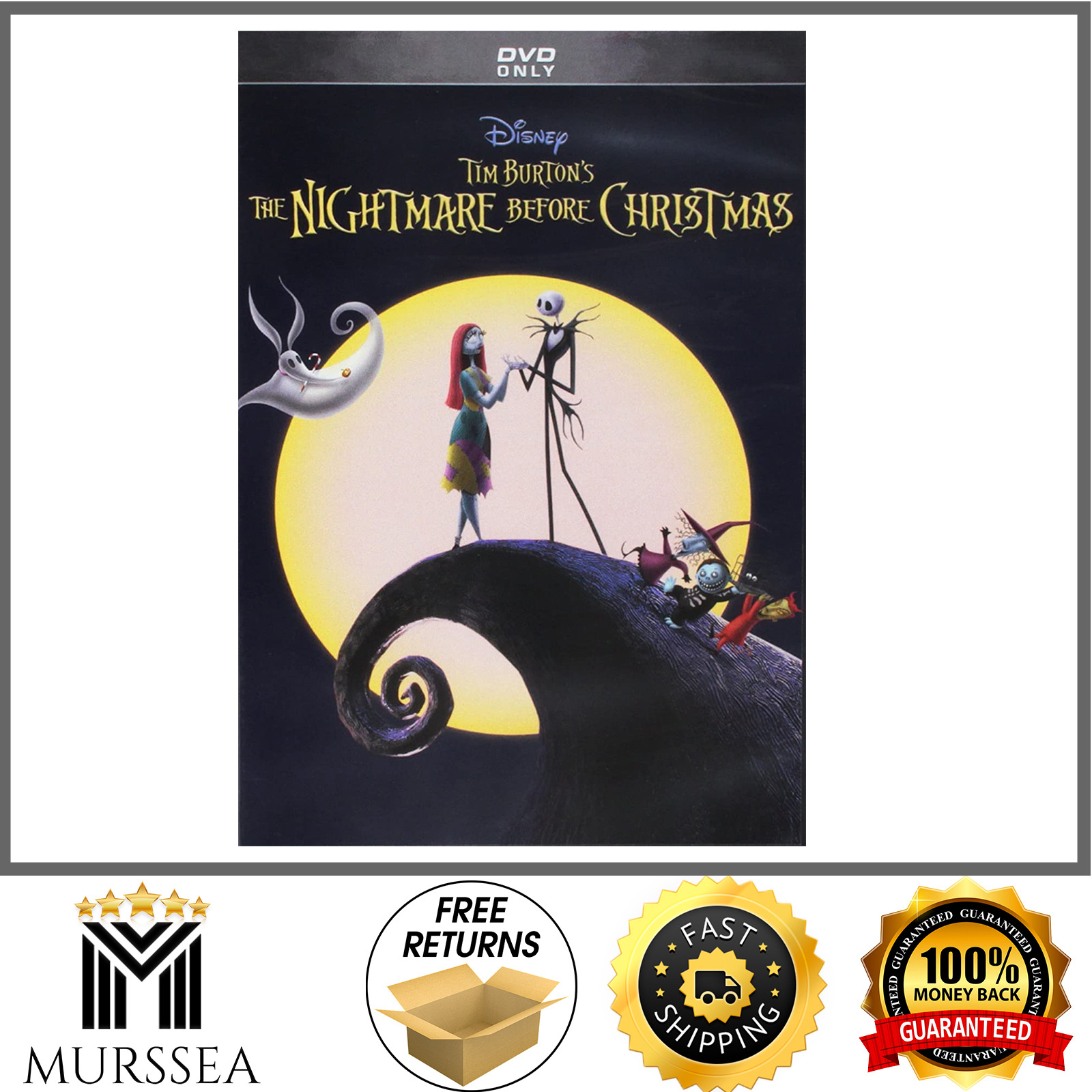 The Tim Burton's The Nightmare Before Christmas DVD Movie Pumpkin King Xmas