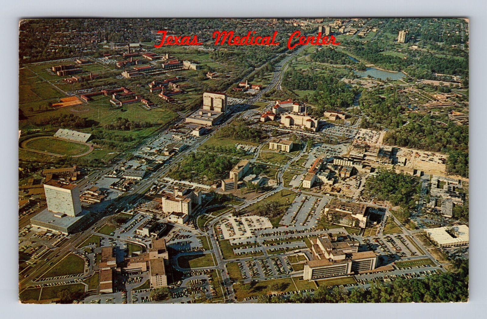 Houston TX-Texas, Aerial Texas Medical Center, Antique, Vintage c1963 Postcard