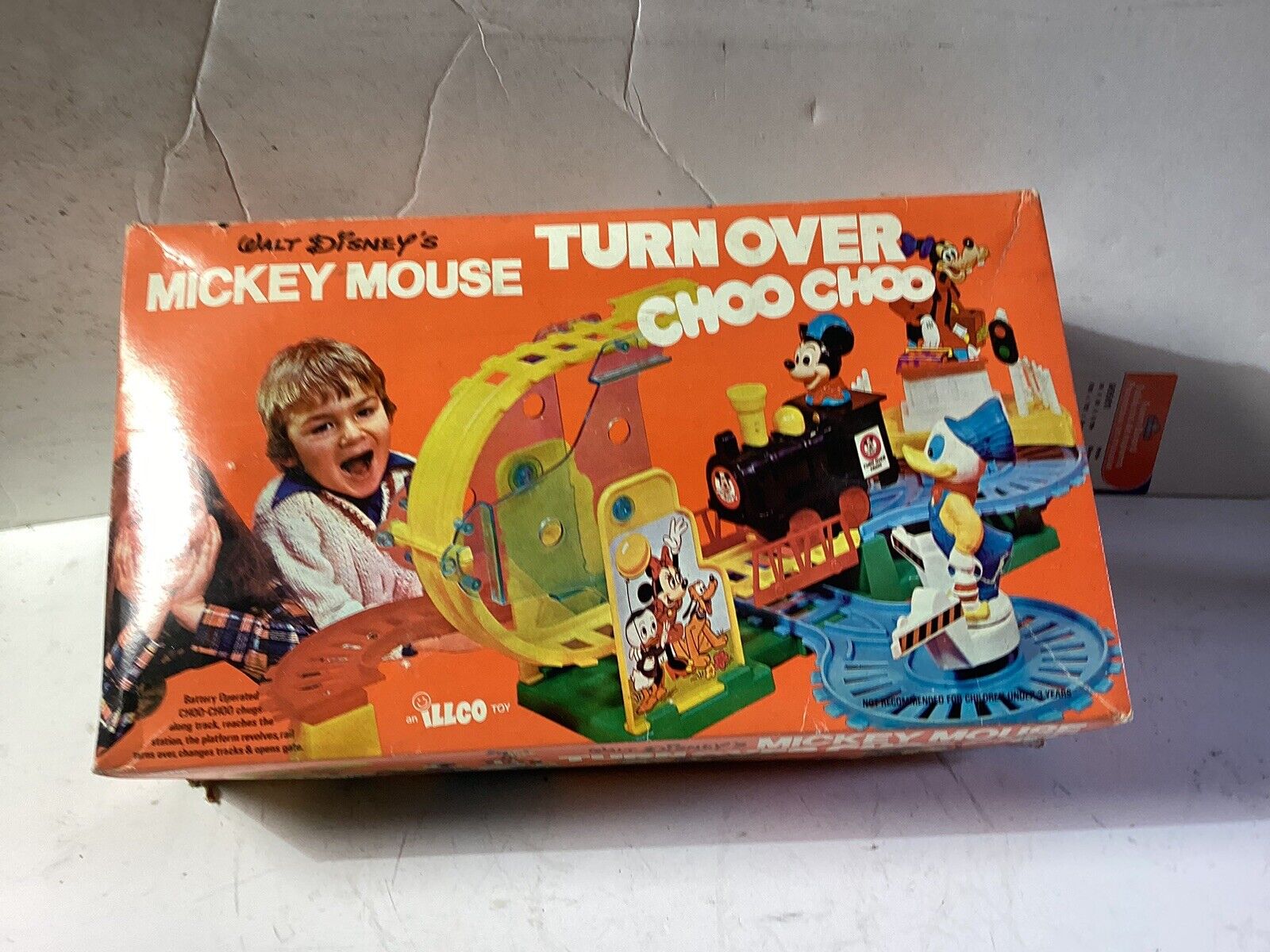 Vintage Illco Disney Mickey Mouse Turn Over Choo Choo Play Set #77/44 1970’s