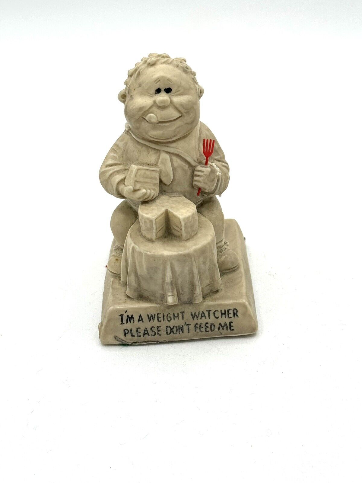 Vintage 1970 Russ & Wallace Berrie Statue Weight Watcher Don\'t Feed Me funny