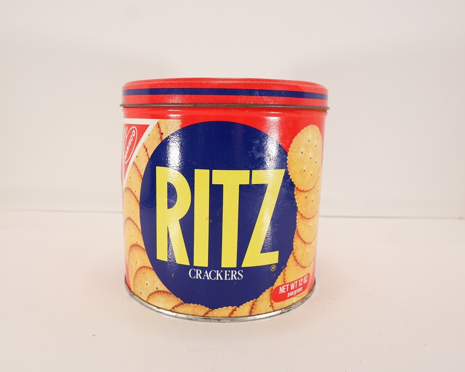 Vintage Nabisco Ritz Cracker Keeper Tin 1982 12 oz Container With Lid Metal