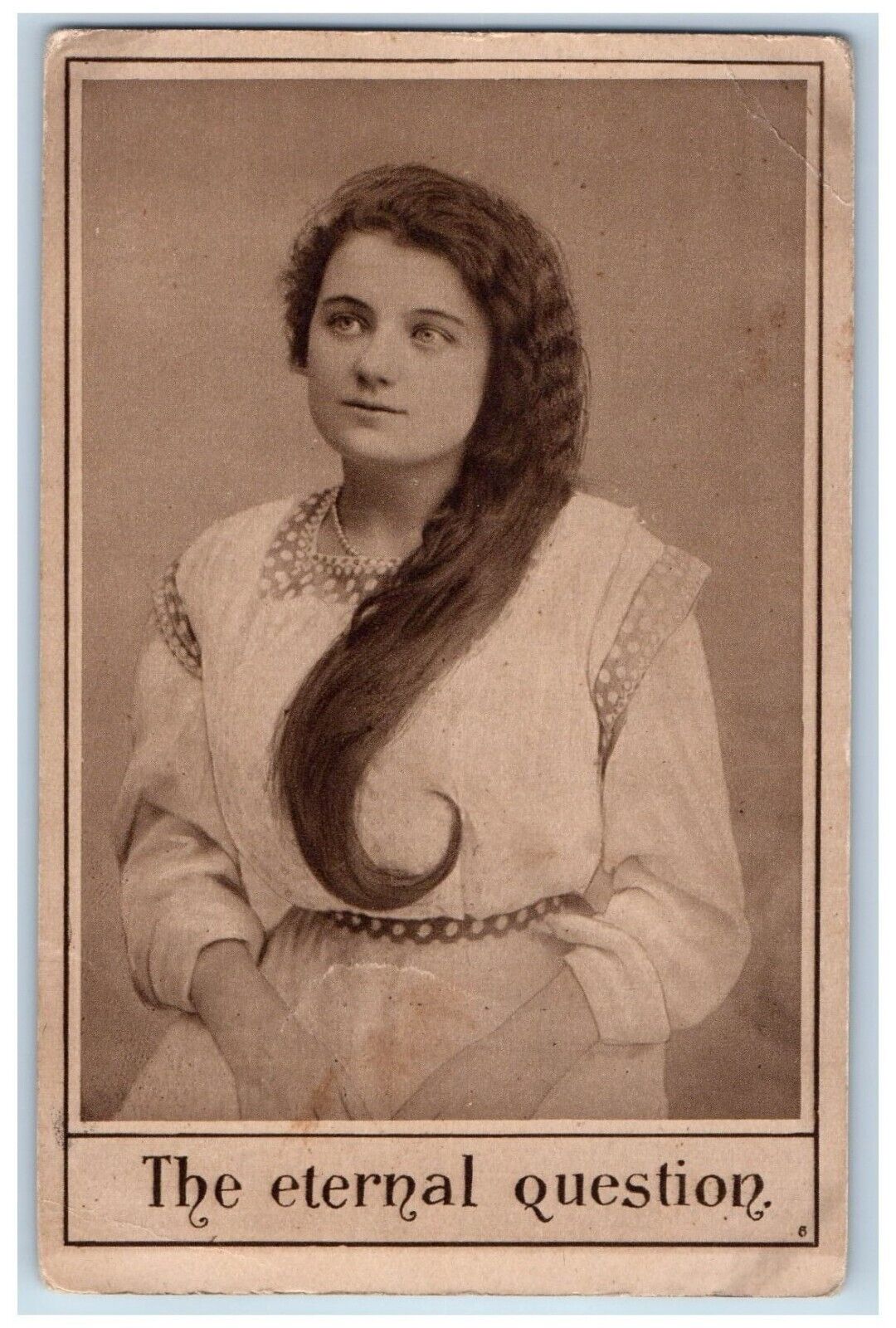 Blue Earth Minnesota MN Postcard Pretty Woman The Eternal Question 1911 Antique