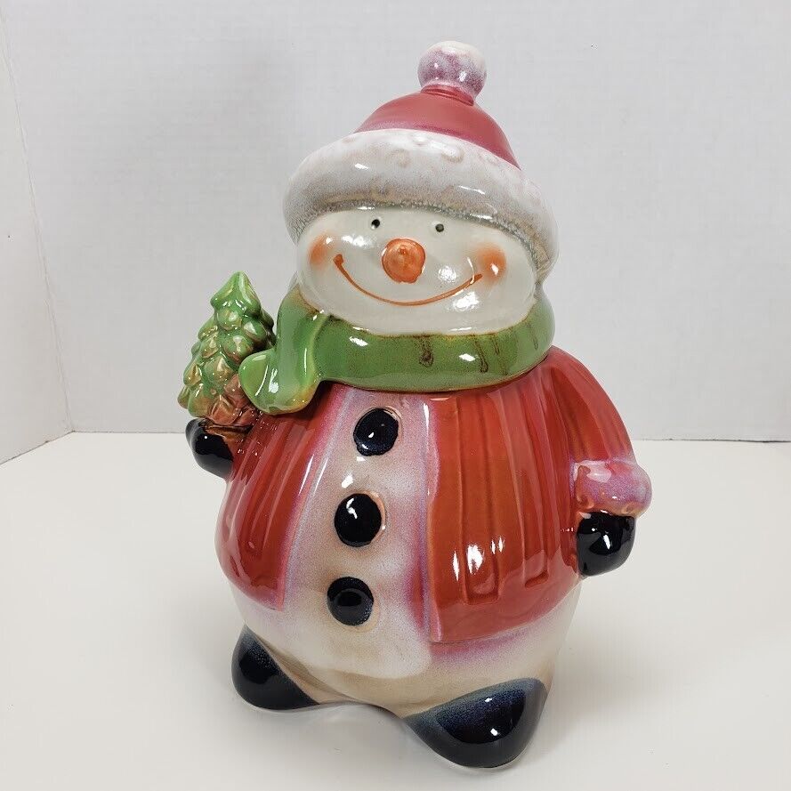 Old Snowman Cookie or Candy Jar  8.5\'\' in Great Vintage Condition