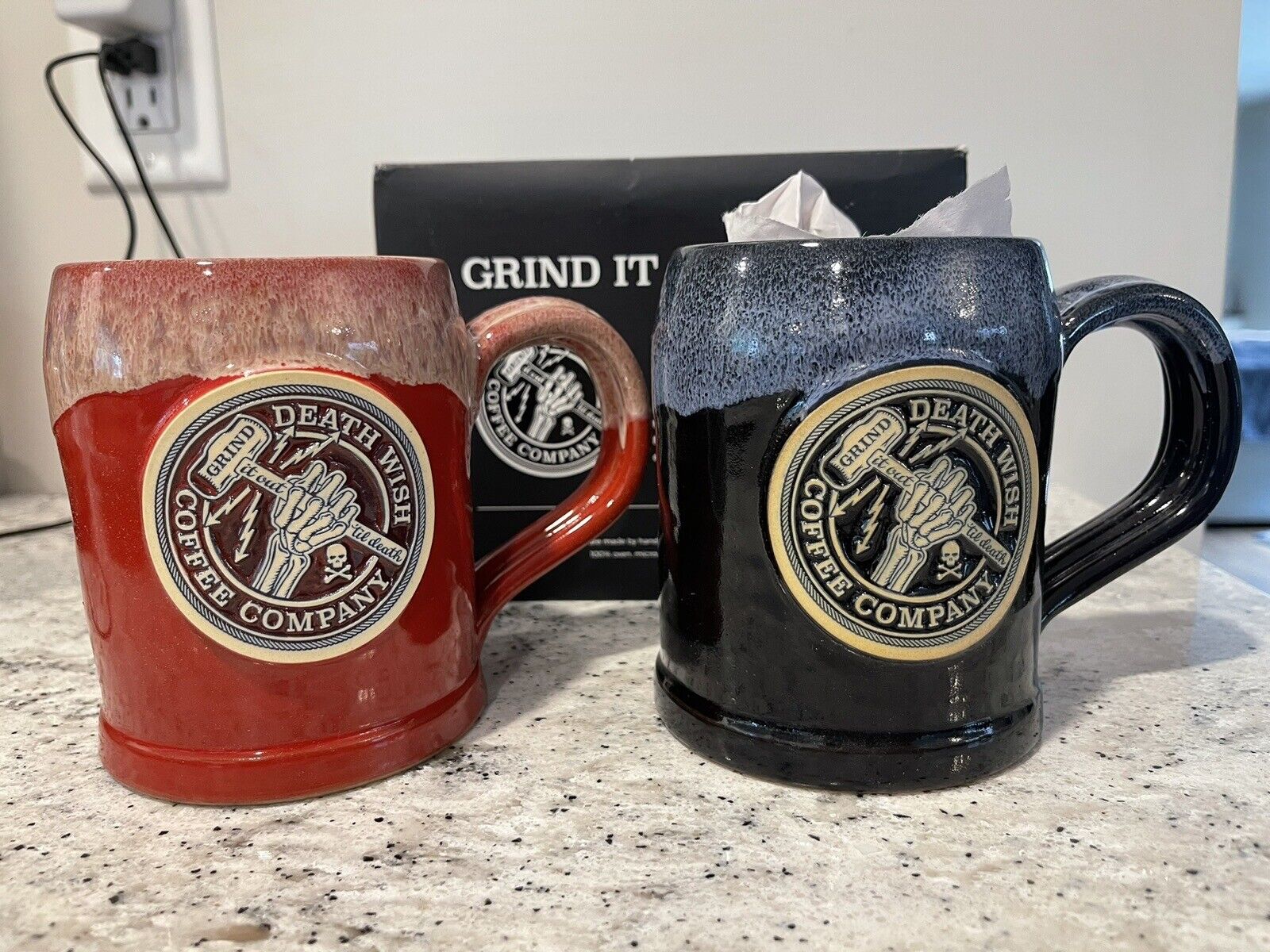 Death Wish Coffee Company 2018 Grind It Out Till Death Coffee Mug Set Deneen