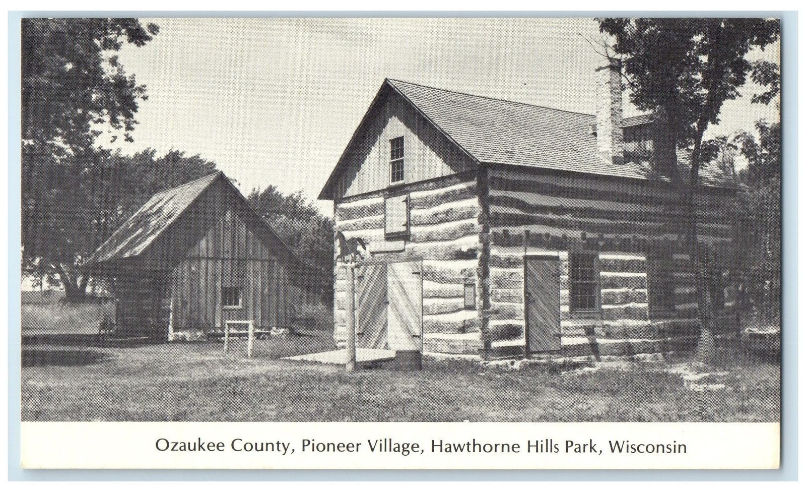c1920's Ozauke County Pioneer Village Hawthorne Hills Park Wisconsin WI Postcard