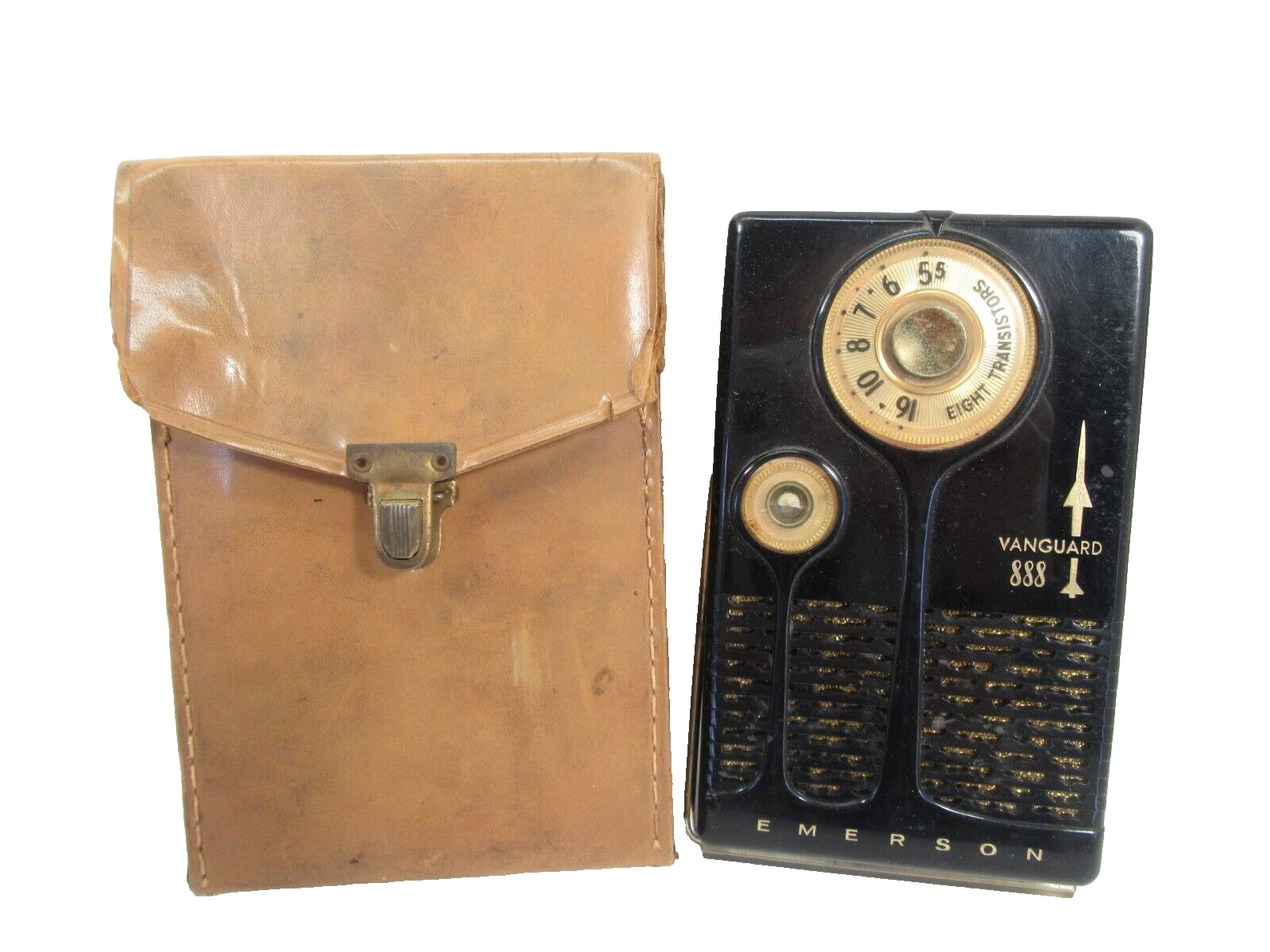 Vintage 1950\'s Emerson Vanguard 888 Transistor Radio With Case