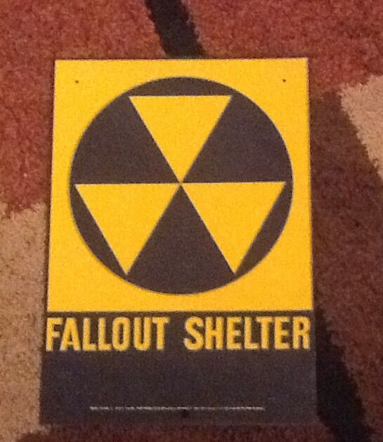 Fallout shelter sign original 1960's. 10 X 14.  Loc Number 2