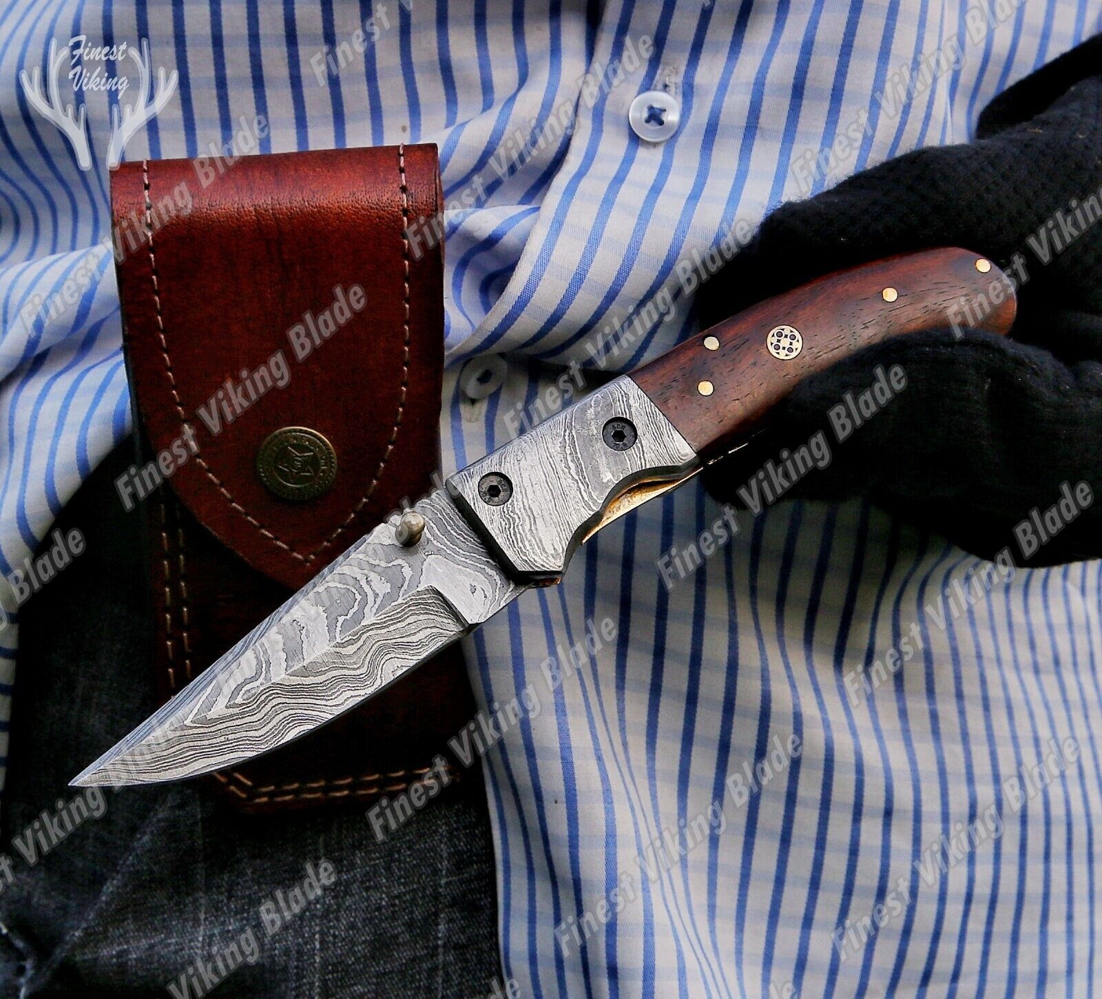 HANDMADE UNIQE GIFT Damascus Folding knife, Hunting/Camping Best Gifts For Him