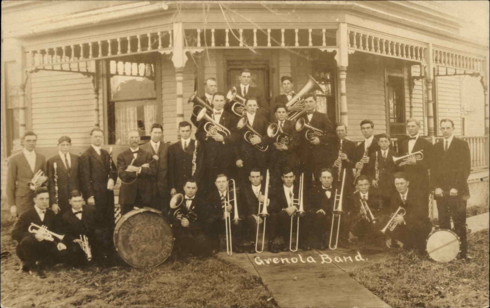 Grenola Music Band - Kansas? KS c1910 Real Photo Postcard