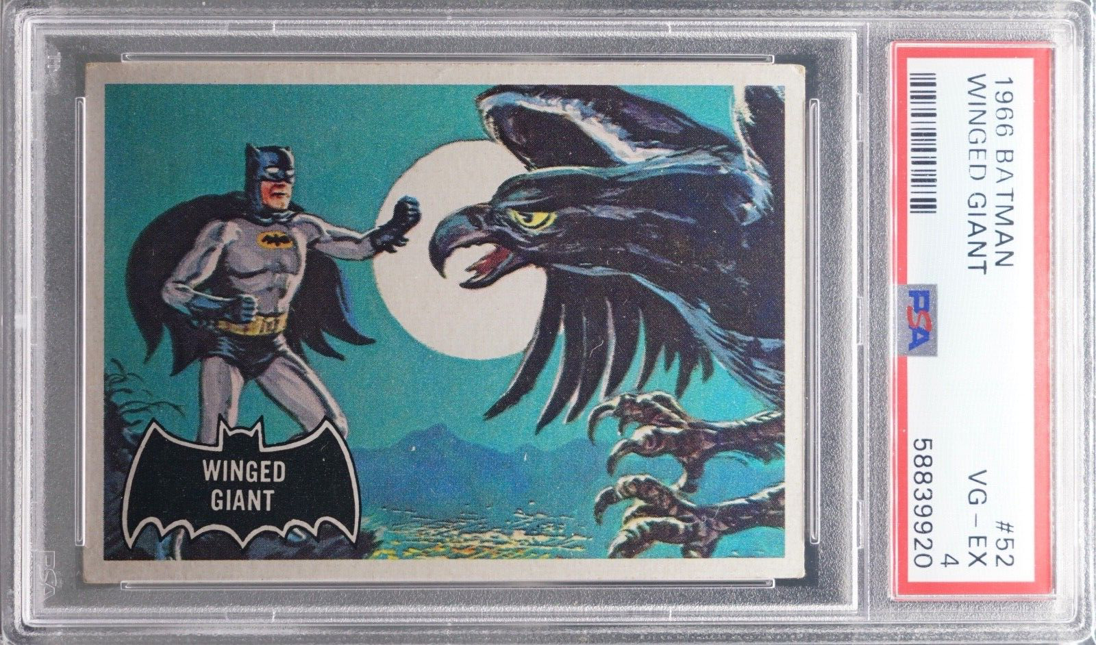 Vintage 1966 Topps Batman Trading Card #52 Winged Giant PSA 4
