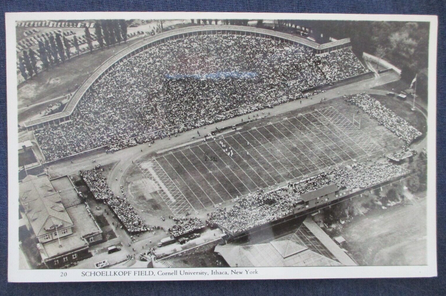 RP Ithaca New York Cornell University Stadium Schoellkopf Field 1948 Postcard