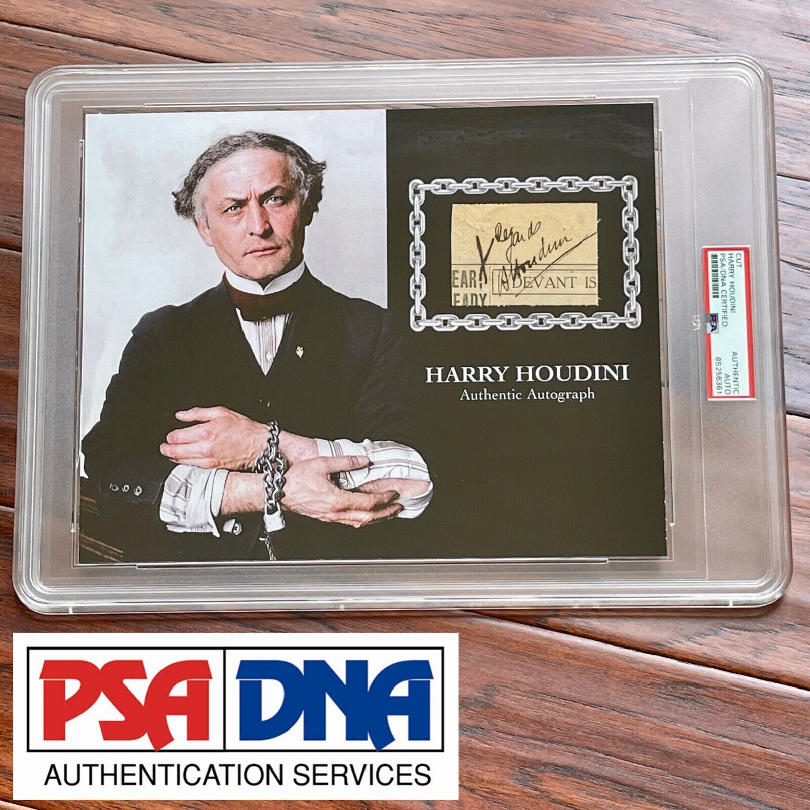 HARRY HOUDINI * PSA/DNA * Autograph Cut Signature Signed Display * Magician