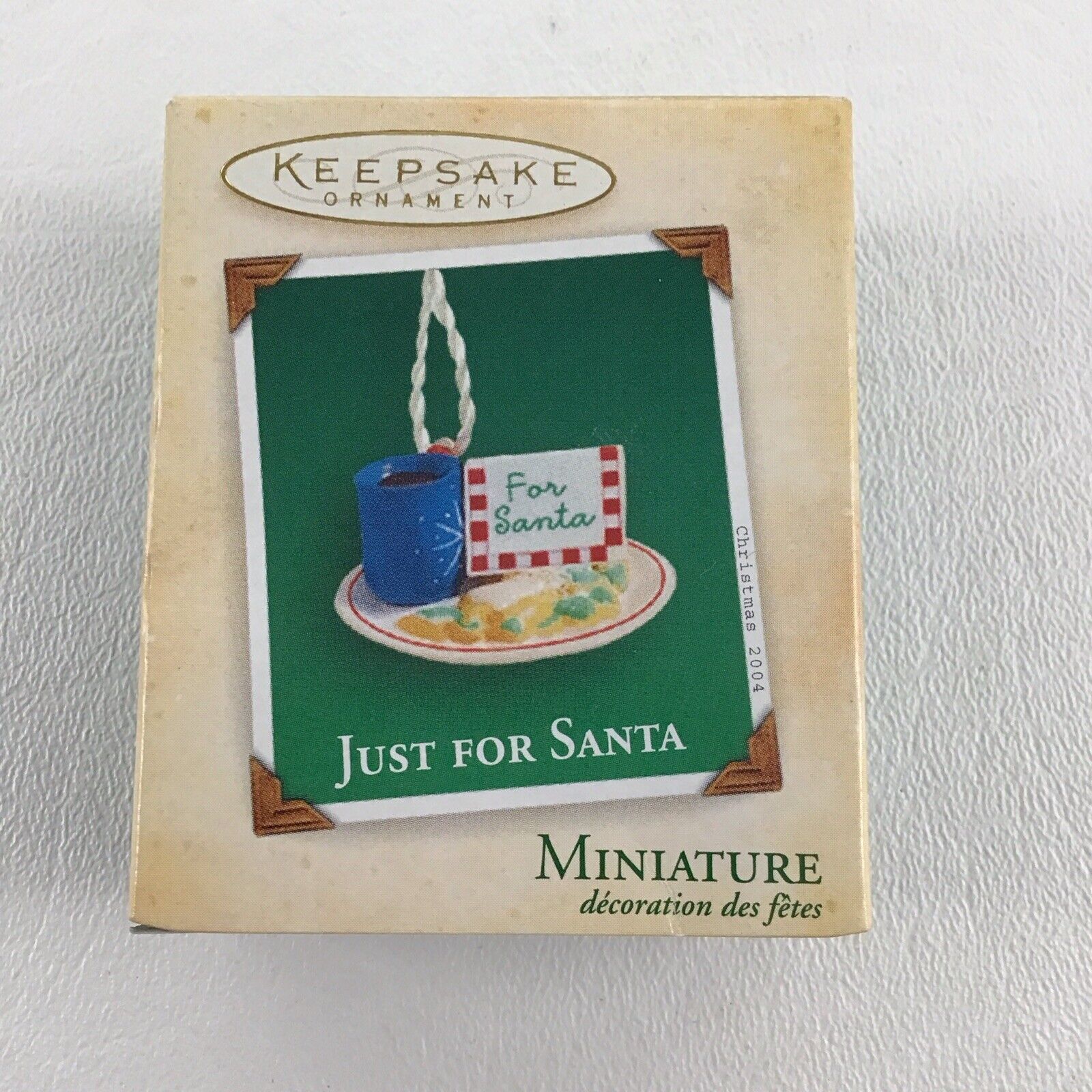 Hallmark Keepsake Christmas Ornament Miniature Just For Santa New Vintage 2004