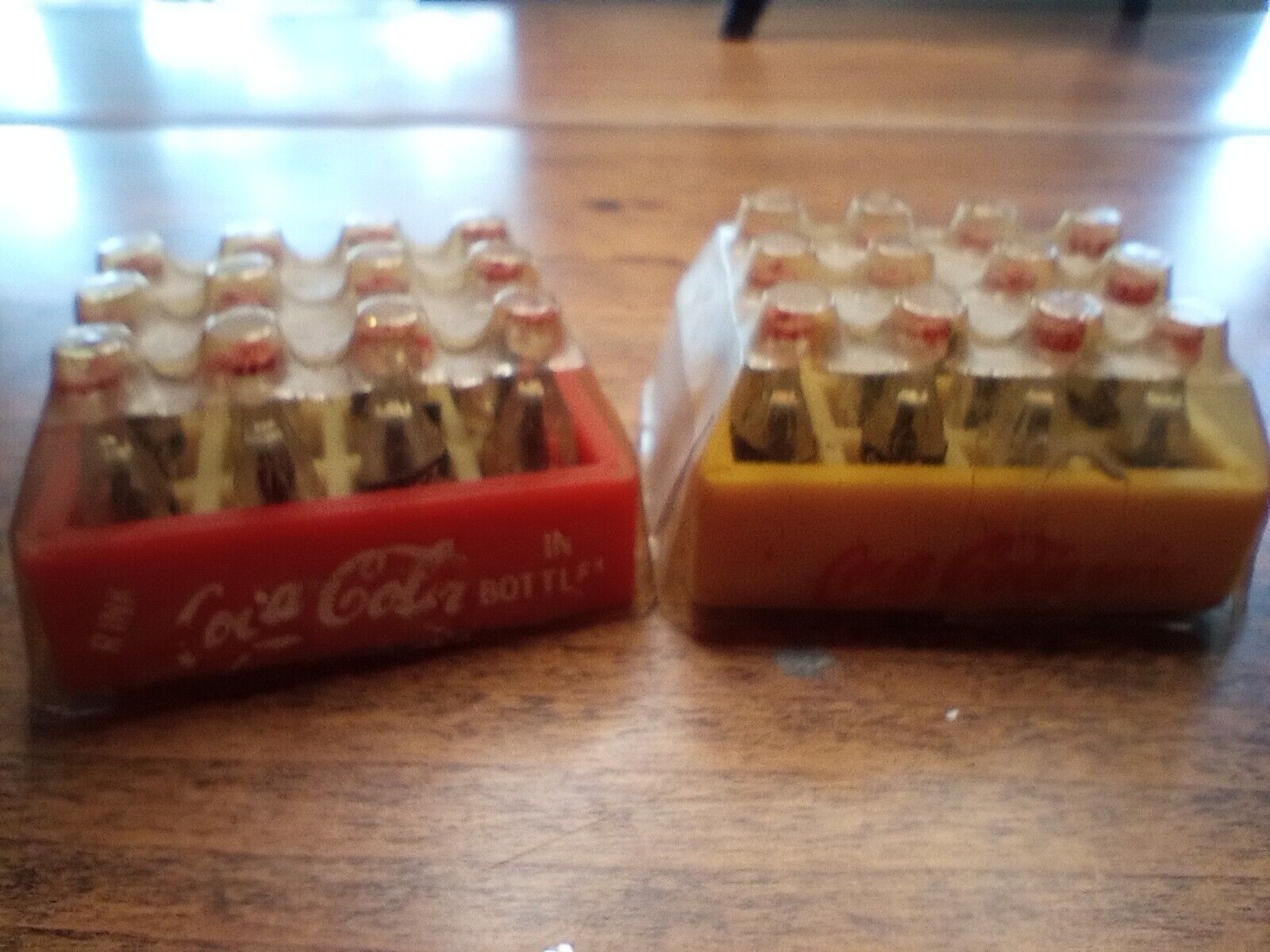 Vintage Antique Coca Cola Bottles Cases Red Yellow Dollhouse Original Packaging