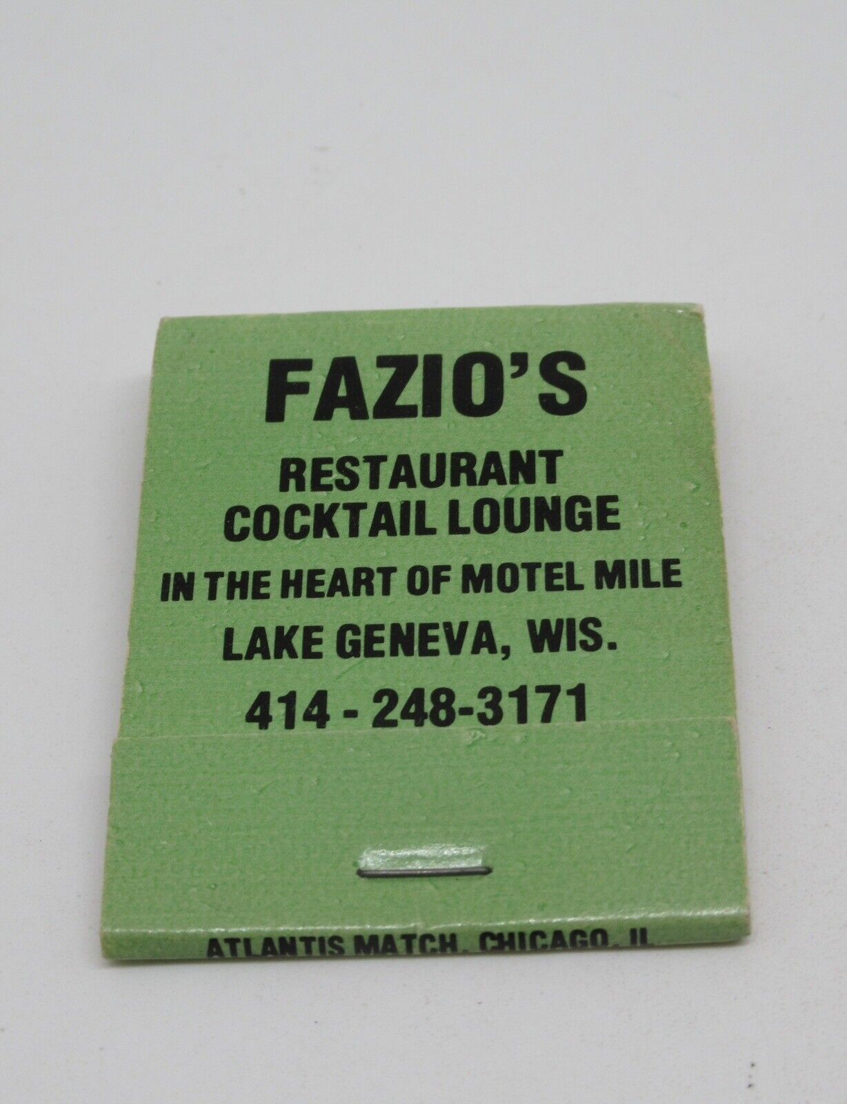 Fazio\'s Restaurant Lounge Lake Geneva Wisconsin FULL Matchbook