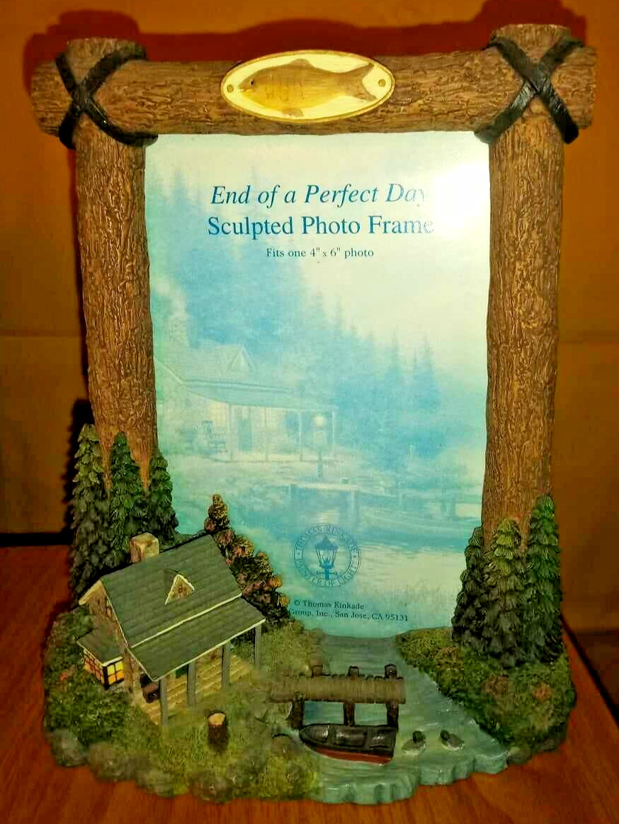 End of a Perfect Day Sculpted photo frame by Thomas Kinkade comes w box