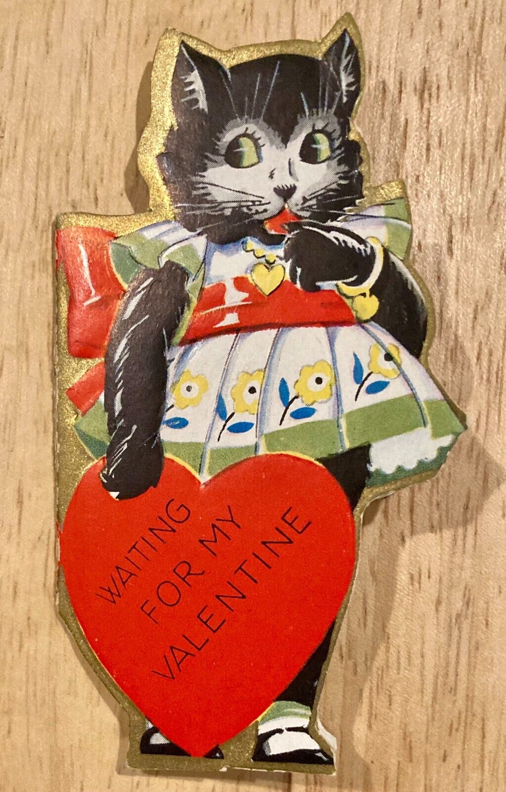 Vintage Humorous Valentine\'s Card ~ ca 1930s ~ Kitty theme