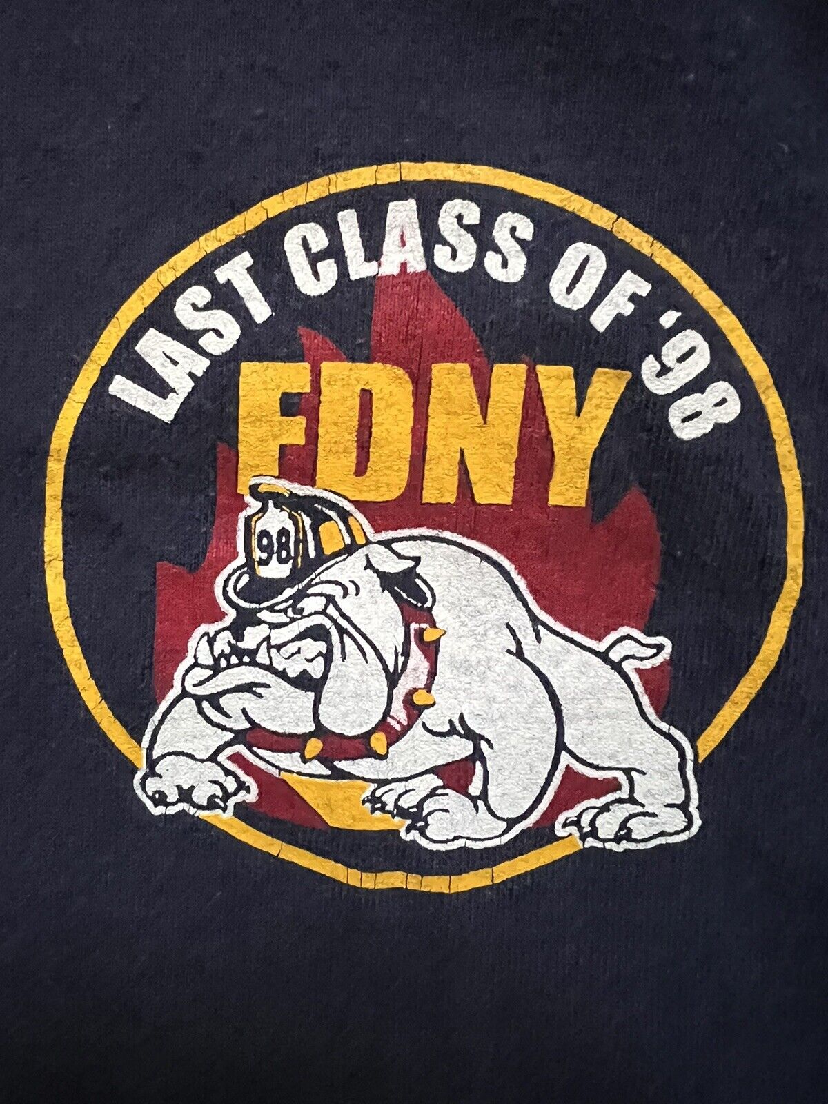 RARE 90s Vintage Last Class The Rock Probie NYC Firefighter Firehouse Shirt L