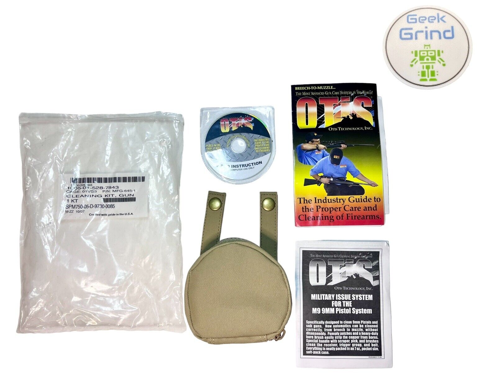 USGI OTIS 645-1 Cleaning Kit M9 Tan 9MM Cal  NSN 1005-01-528-7843