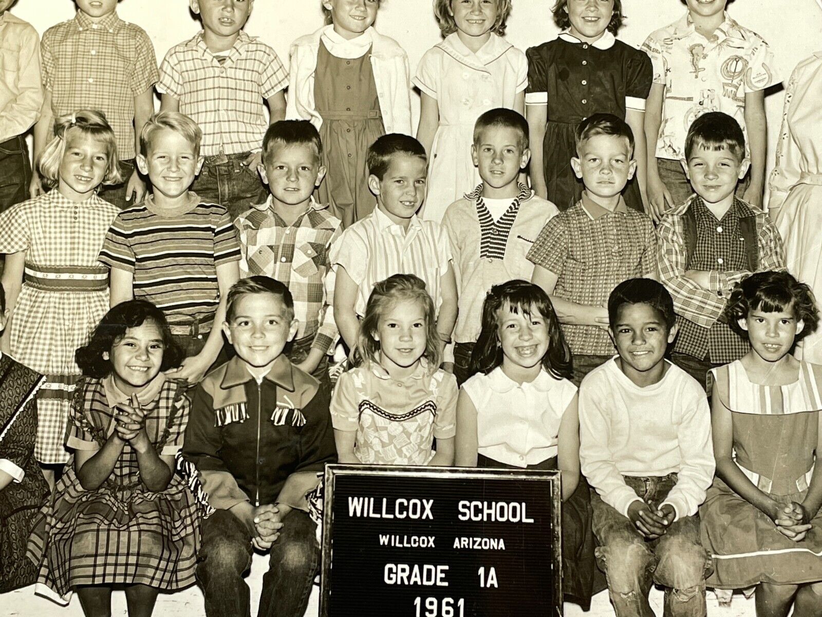 BV Photograph Kids Willcox Jr High School Class Photo 1961 Arizona Faculty 