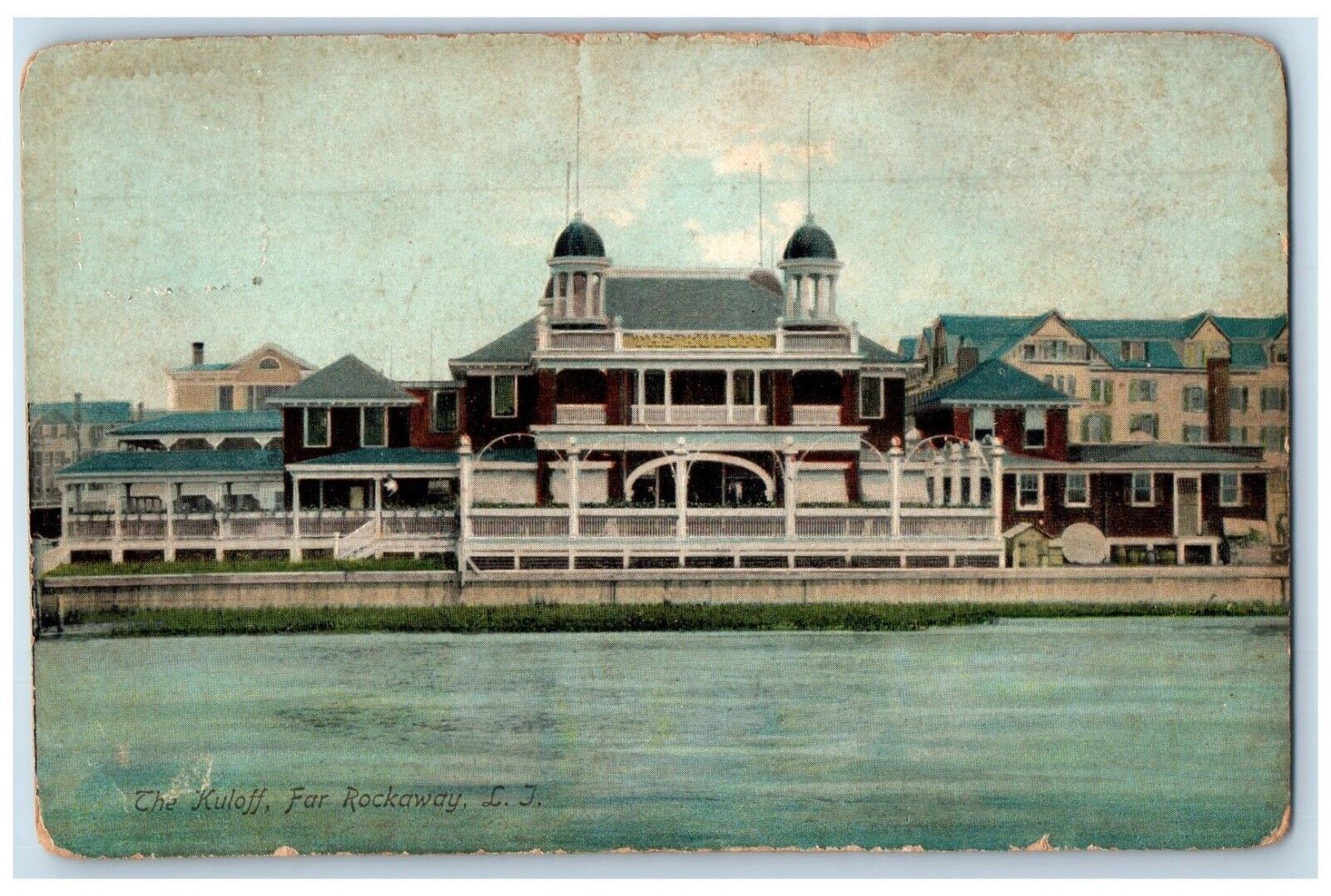 c1910 Kuloff Far Rockaway River Exterior Building Long Island  New York Postcard