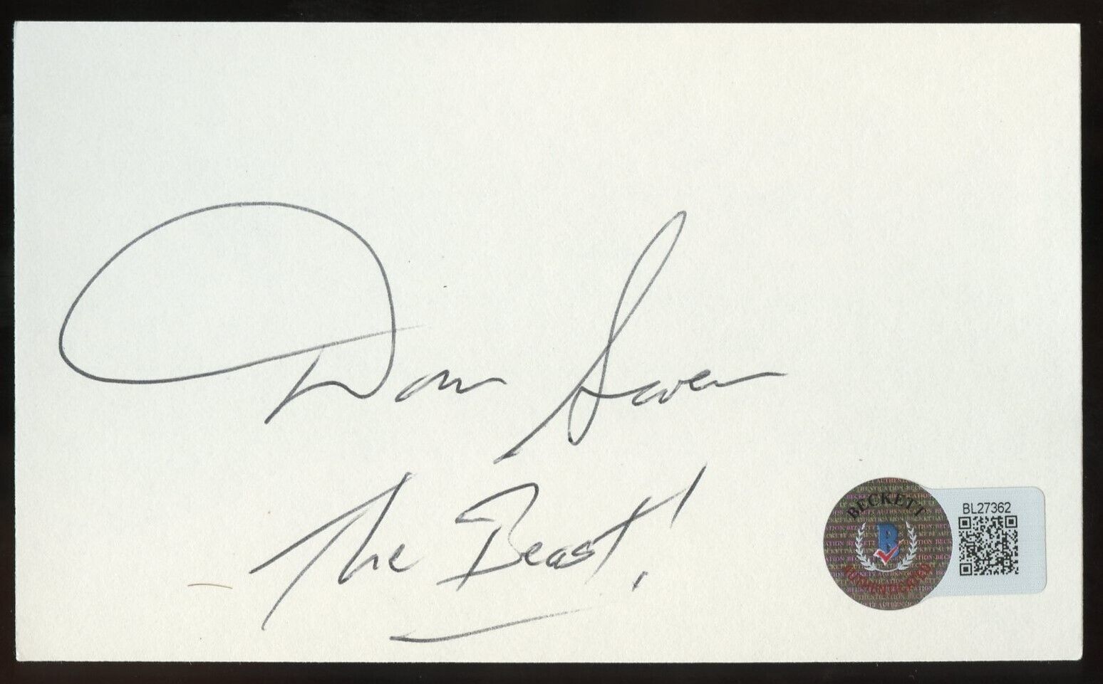 Dan Severn signed autograph auto 3x5 card Professional Wrestler BAS Stickered