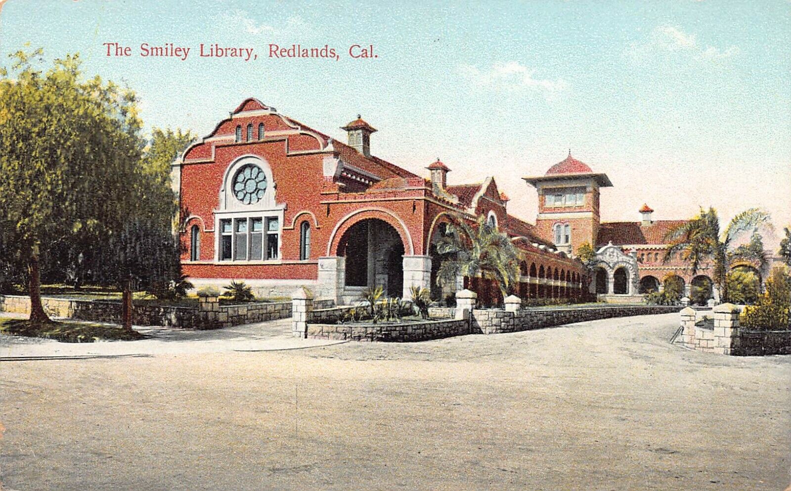 The Smiley Library, Redlands, California, 1910 postcard, unused