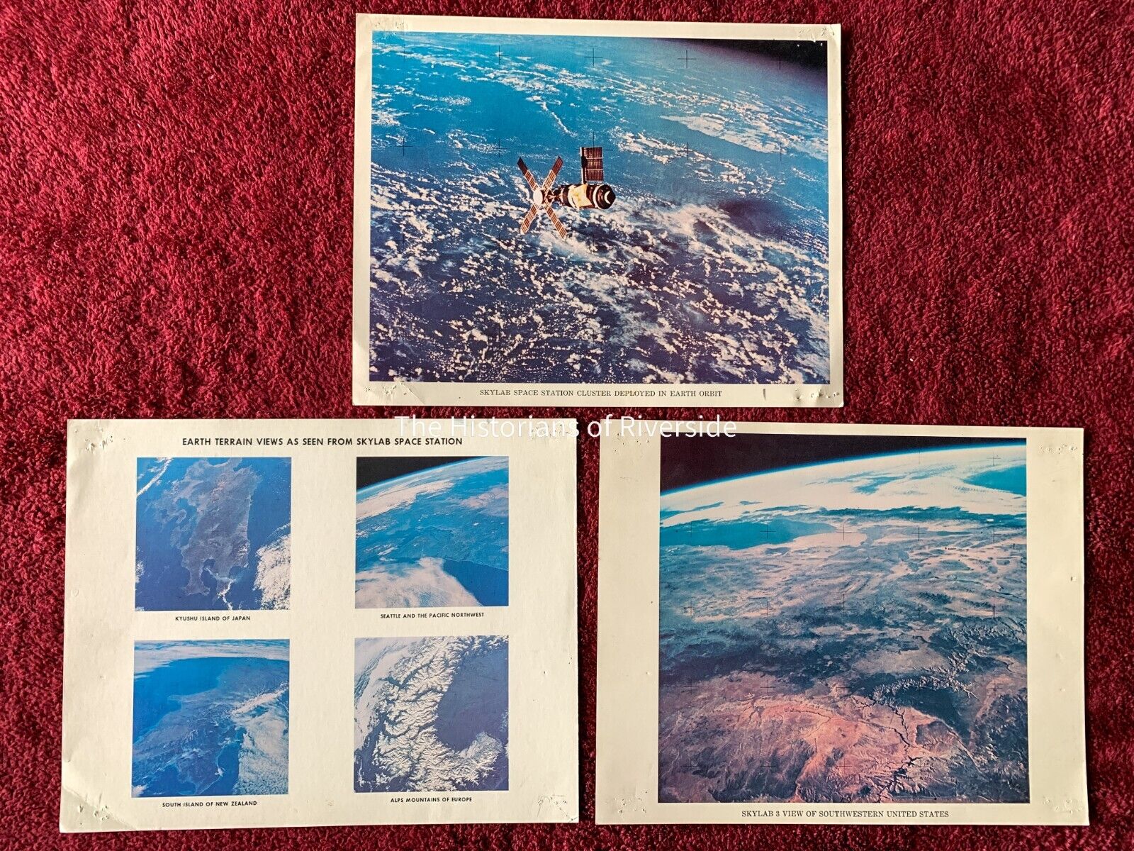 Lot of 3 NASA Skylab Space Station 8x10 Color Prints vintage 