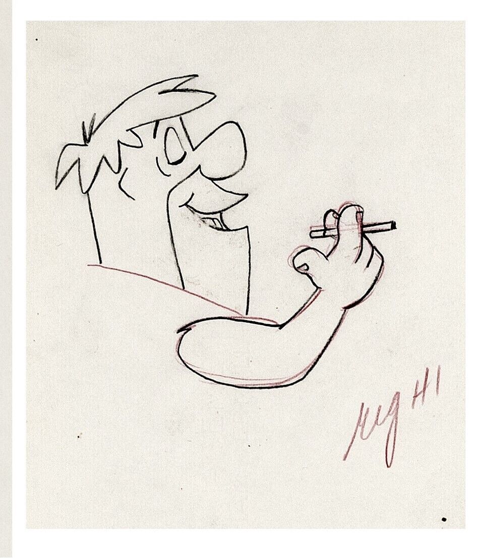 Flintstones (1961) Winston Commercial original production drawing Fred smoking