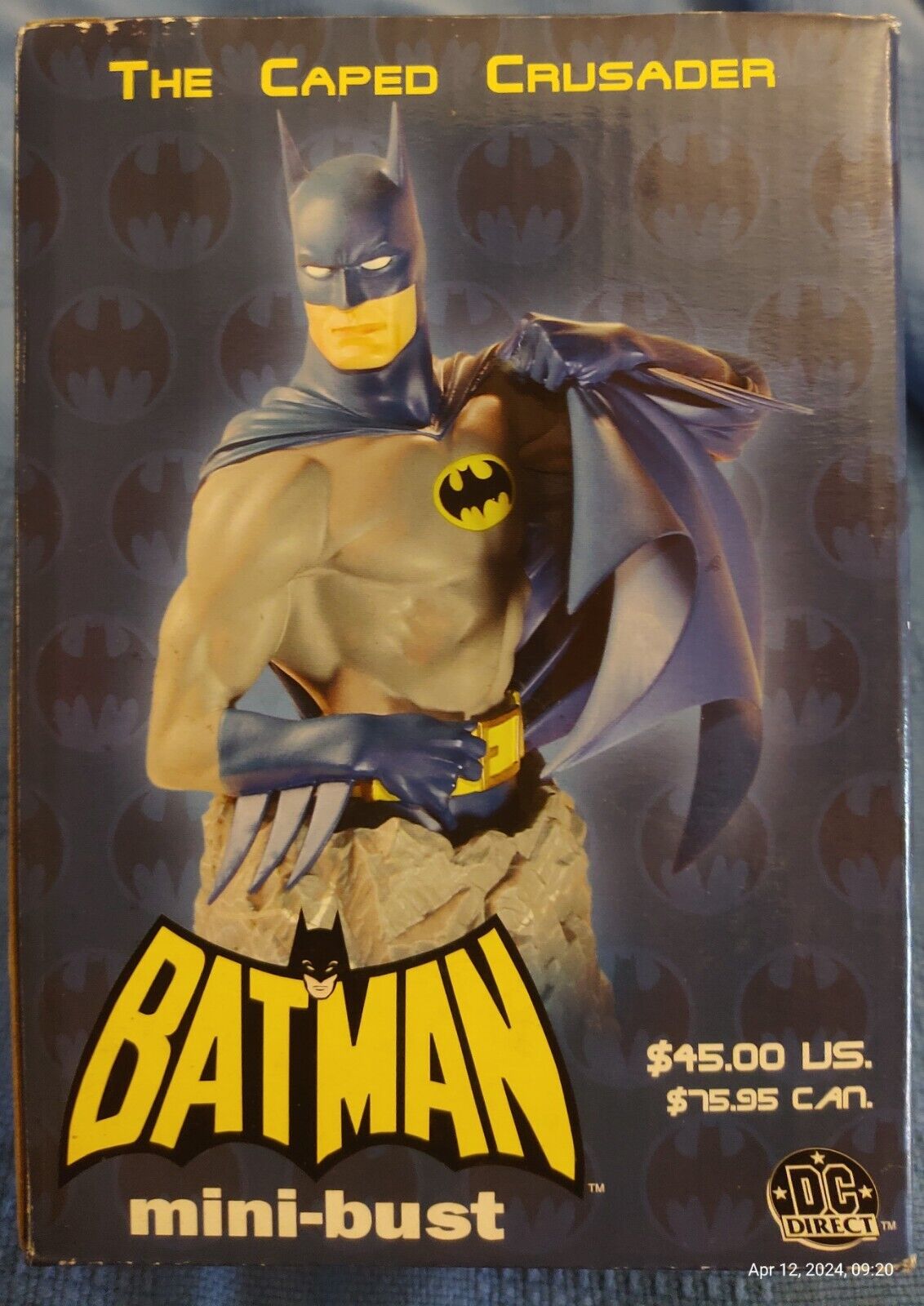 Vintage Batman The Caped Crusader Bust Statue 2004 DC Comics Amricons NIB