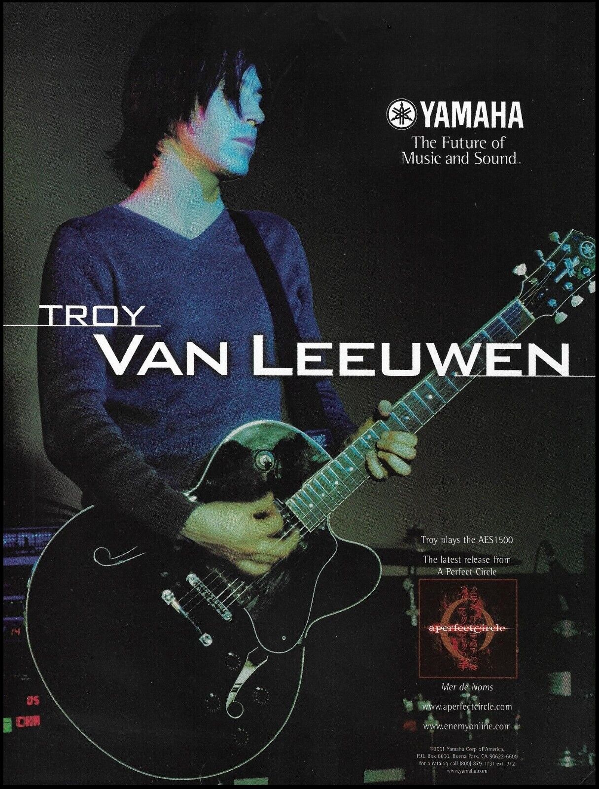 A Perfect Circle Troy Van Leeuwen Yamaha AES guitar ad Queens of the Stone Age