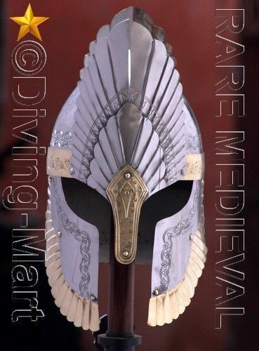 Handmade Medieval Antique General Gondror Lotr Sca Larp Steel Viking Helmet