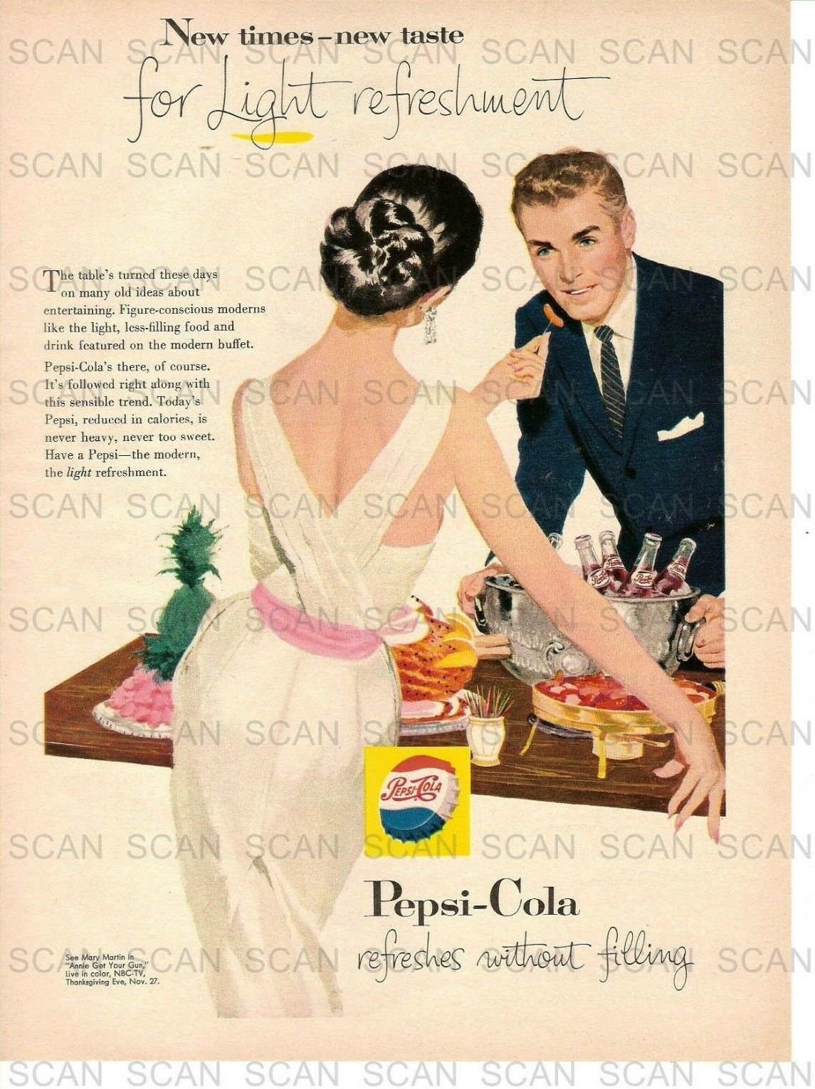 1957 Pepsi Cola Vintage Magazine Ad  'New Times, New Taste'  