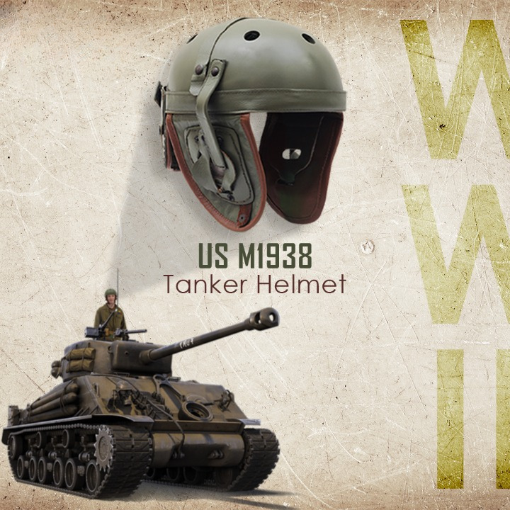 US M1938 Tanker Helmet WWII US Jeep Helmet Antique Helmet Replica Free P&P