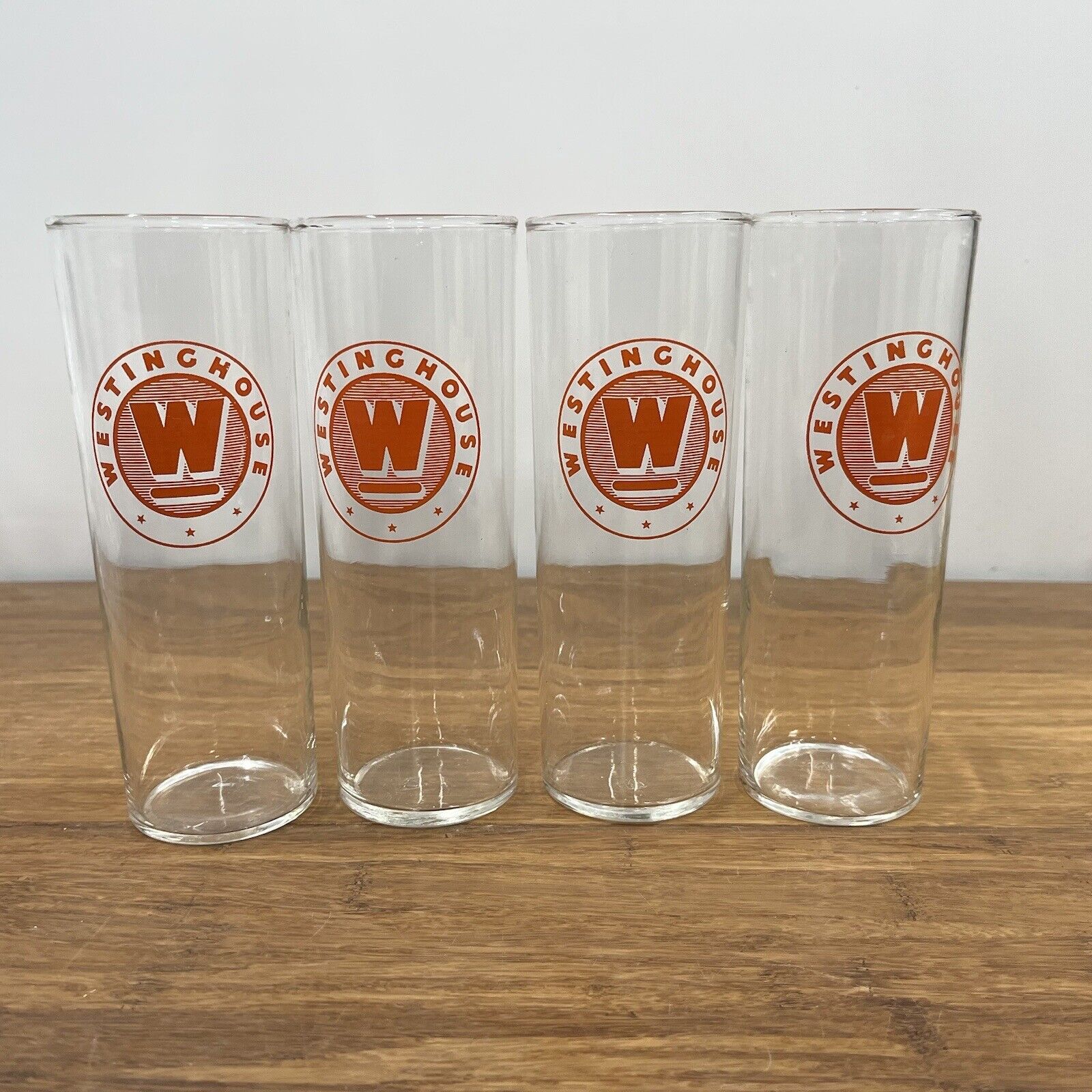 VTG 1950's? Westinghouse Promotional Advertising Drinking Glasses Set of 4 Logo