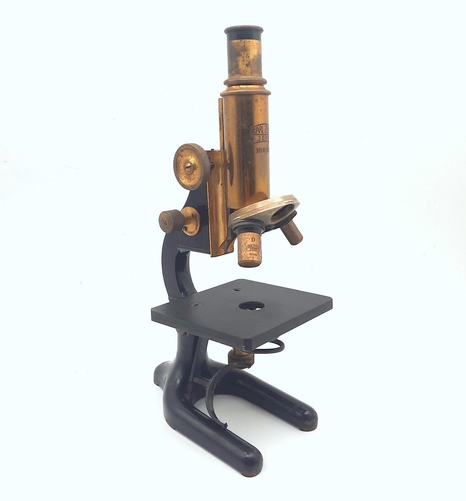 Microscope Carl Zeiss Jena   Antique Mikroskop + 3 objectifs