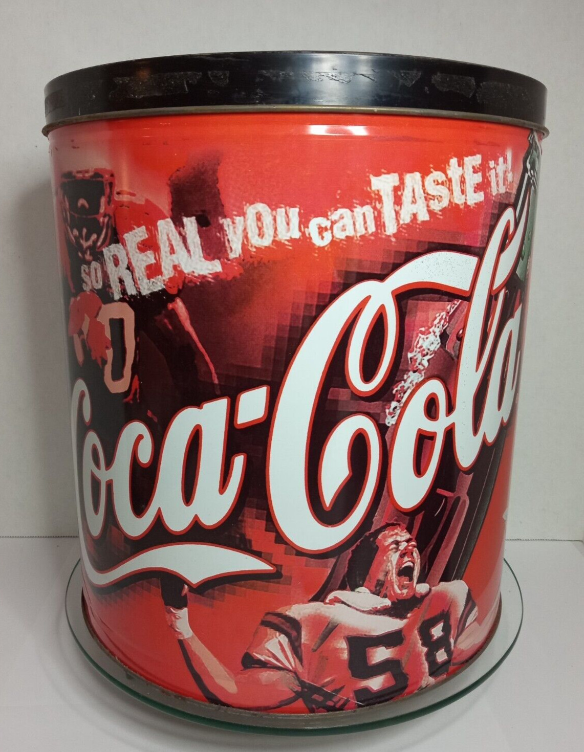 Vintage Coca Cola Popcorn Tin Football Coke Collectible So Real You Can Taste It