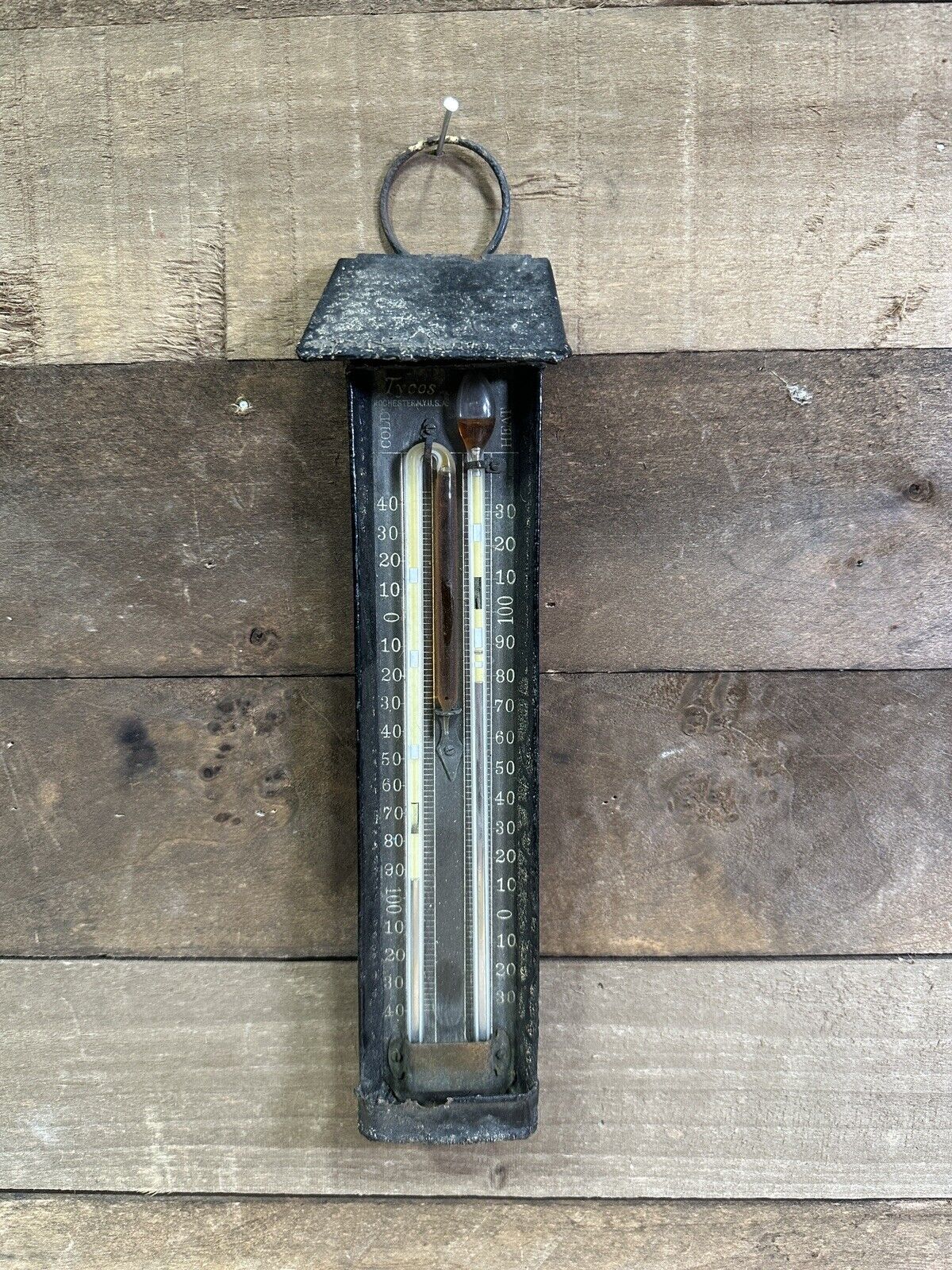 Vintage Tycos Dual Reading Heat/Cold Thermometer Rochester NY